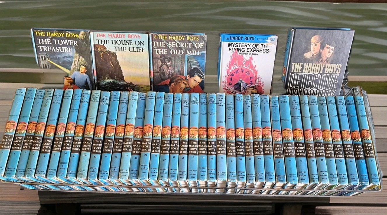 Vintage 1960s–1970s Hardy Boys Books Lot of 43 Grosset & Dunlap Blue Spine
