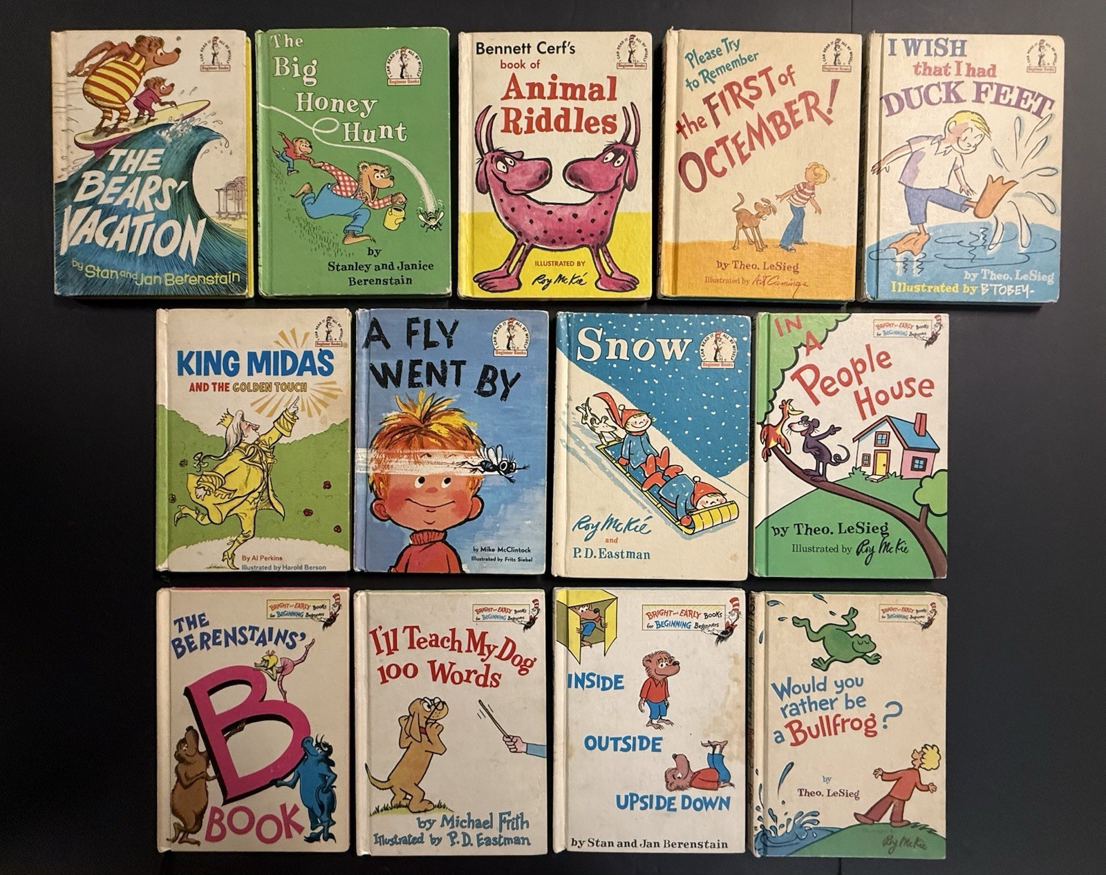 Lot of 13 DR SEUSS: I Can Read It Beginner Books, Hardcover Vntg, Various (GOOD)