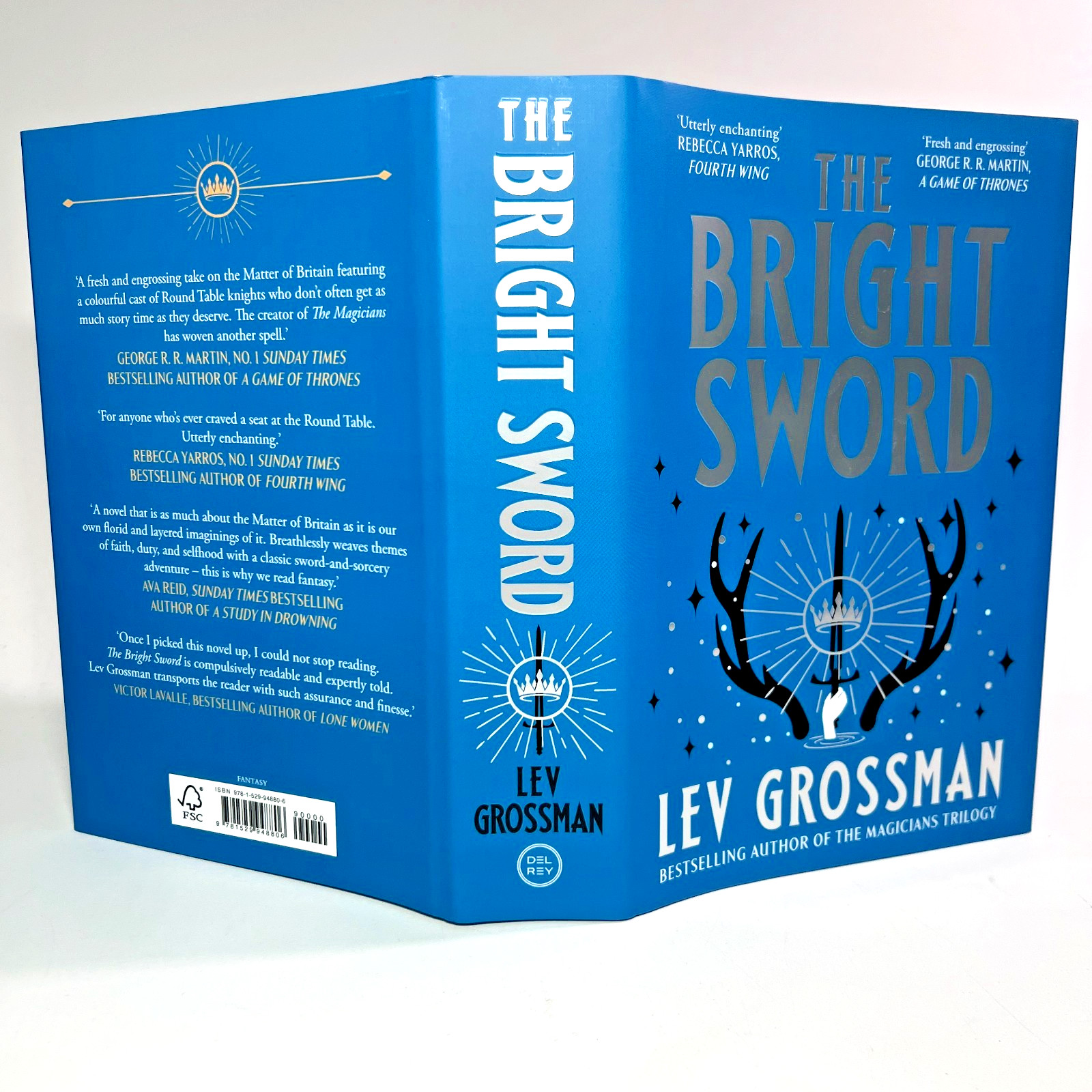 The Bright Sword Lev Grossman Hardcover SIGNED Broken Binding Stenciled Edges