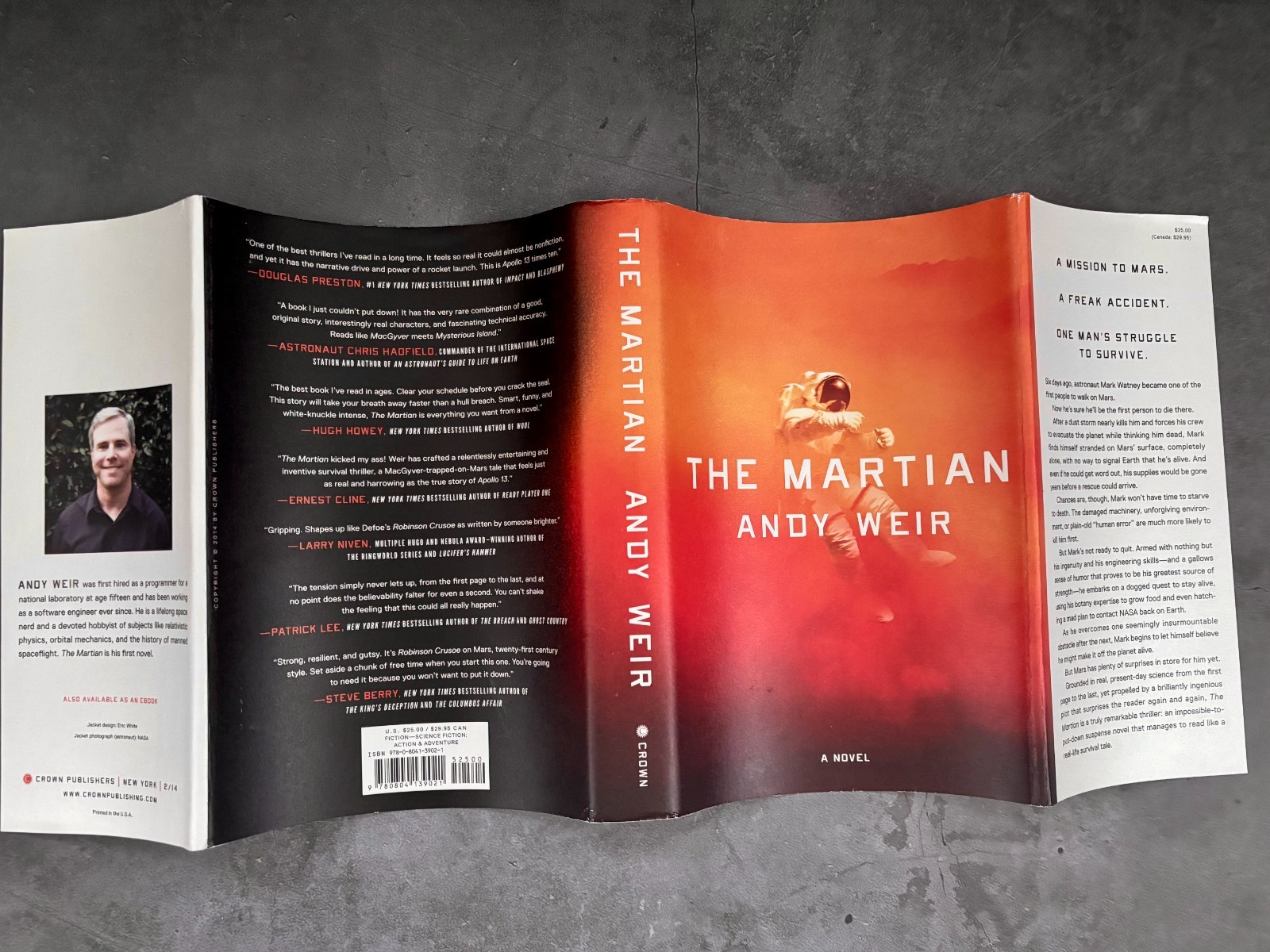 The Martian Andy Weir HC 1st Edition Very Good Bestseller Sci-Fi Novel