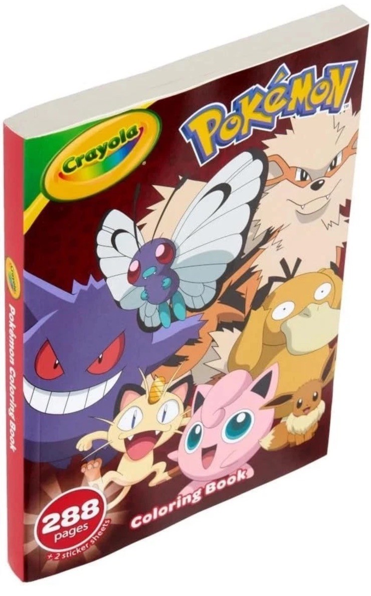 Pokémon 288 Page Coloring Book With Stickers Plus Get 16 Jumbo Crayola Colors