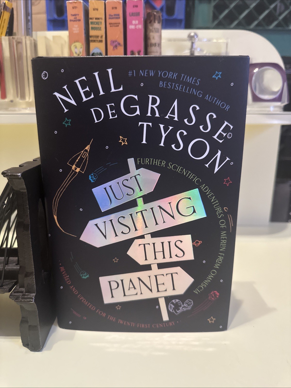 SIGNED FIRST EDITION NEIL DEGRASSE TYSON JUST VISITING THIS PLANET HC BOOK S4