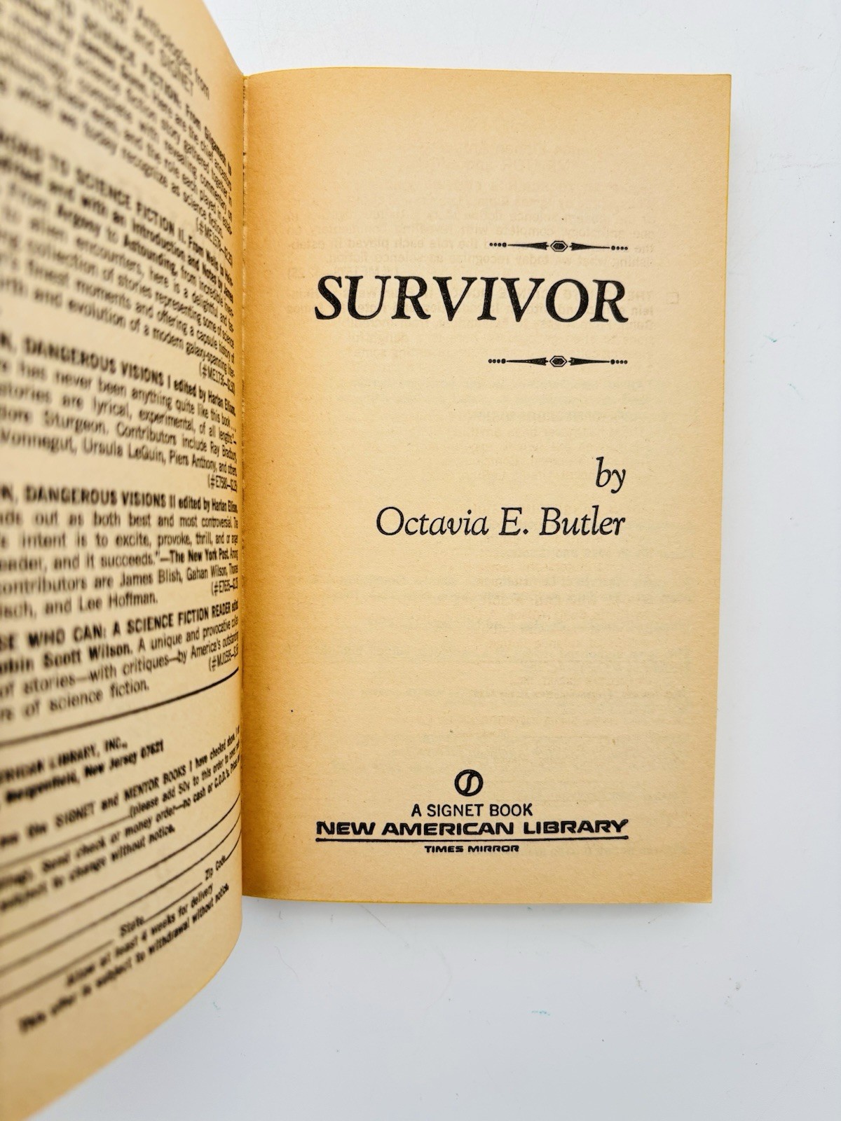 Survivor Octavia E. Butler Signet 1979 1st Printing Rare Paperback CLEAN! VG