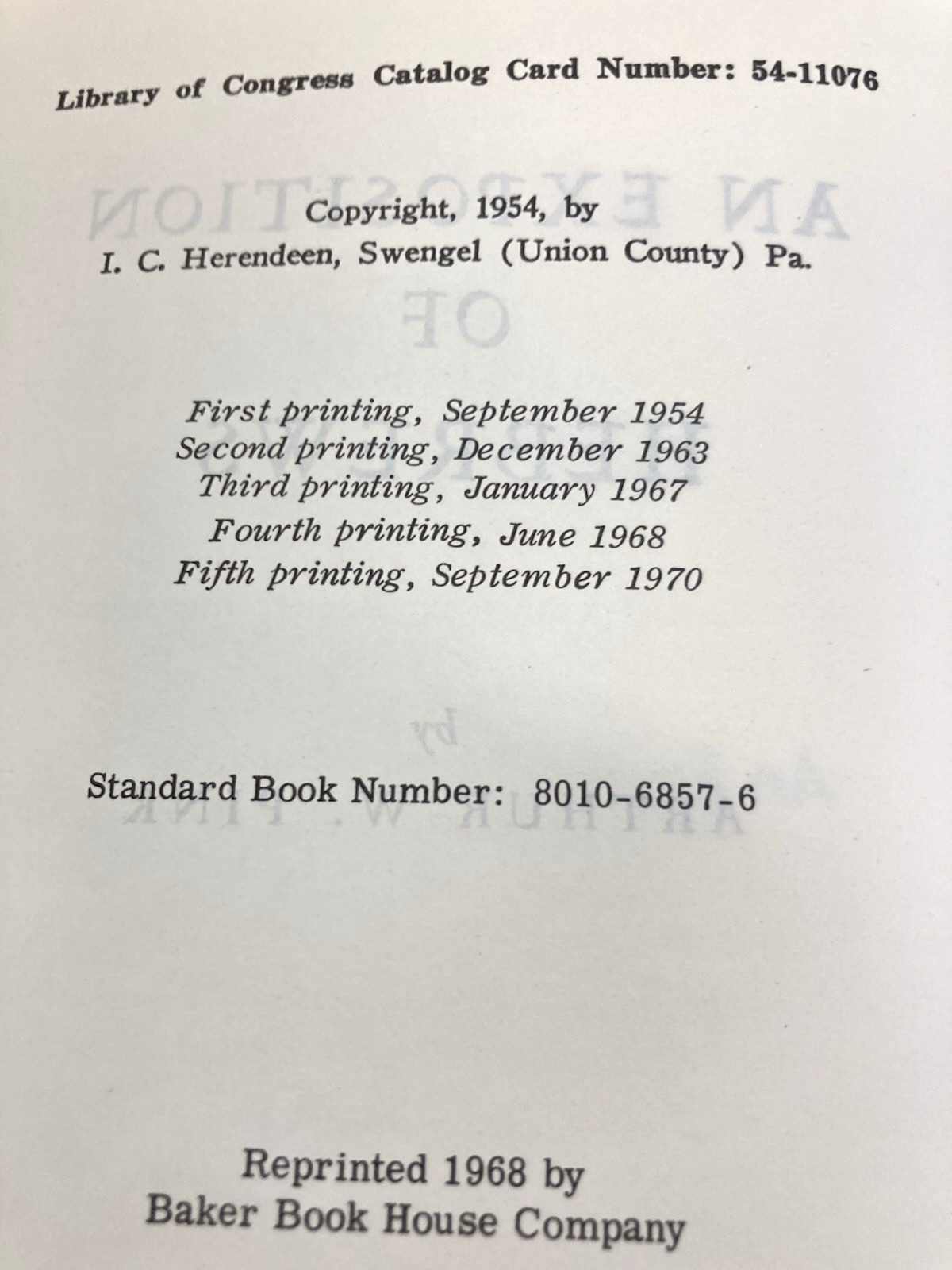 EXPOSITION of HEBREWS-ARTHUR W. PINK-1970-5th PRINTING-BAKER BOOK HOUSE-COMPLETE