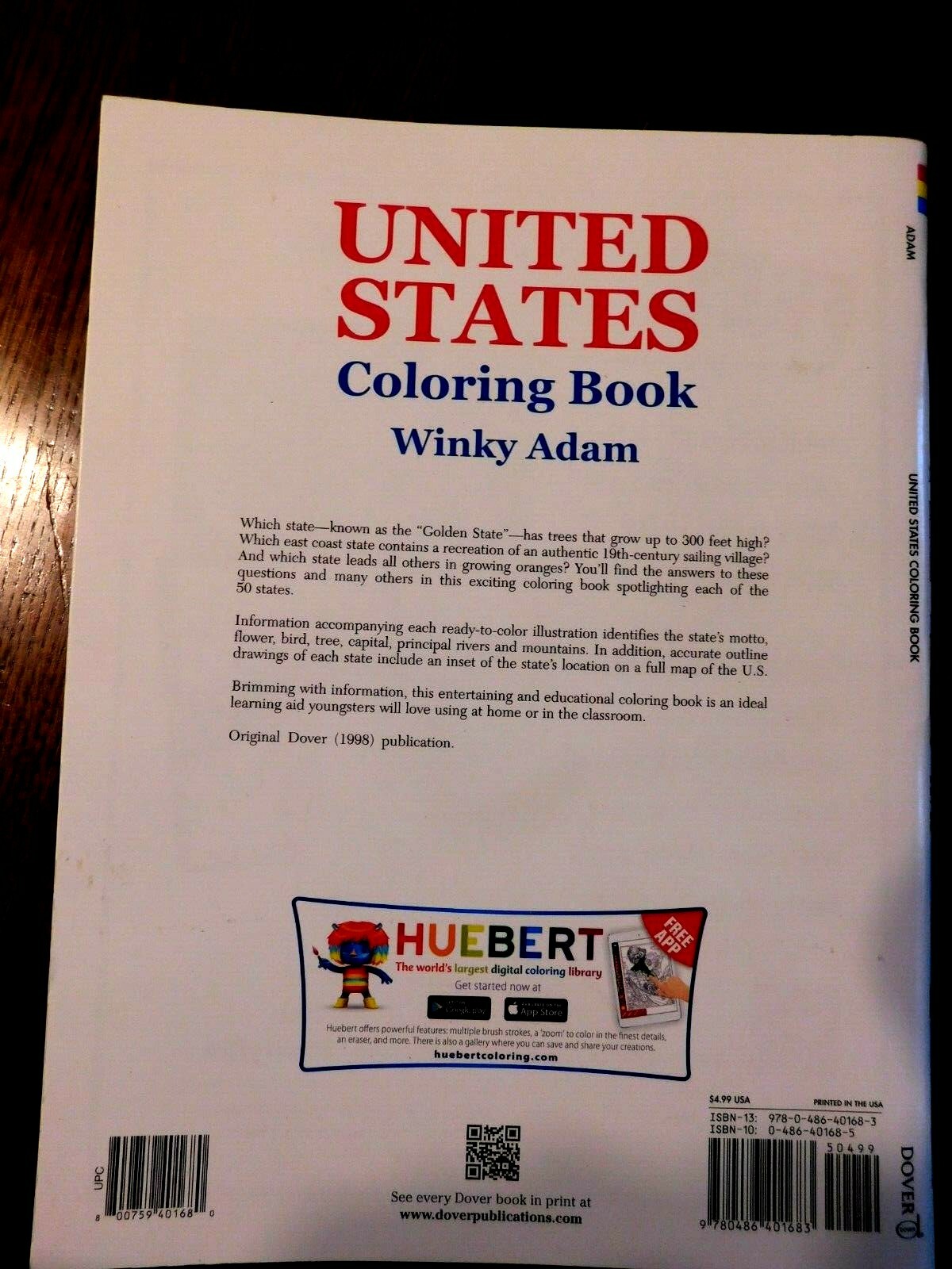 3.Dover History Coloring BooksSer.: United States Coloring Book by Winky Adam…