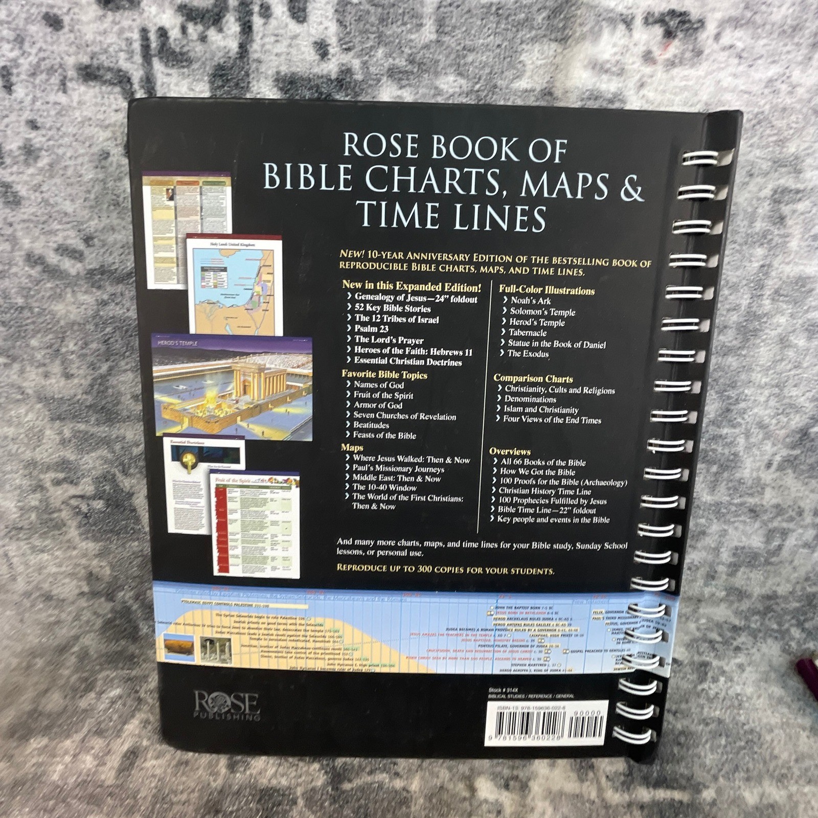 Rose Publishing Bible Charts Maps & Time Lines 10th Anniversary Edition Spiral