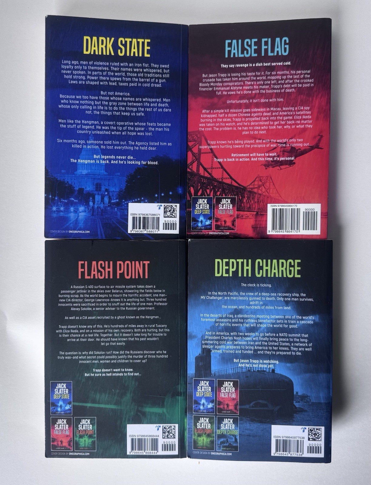 Jason Trapp Books 1-4 Bundle Dark State False Flag Thriller Series Like New Set