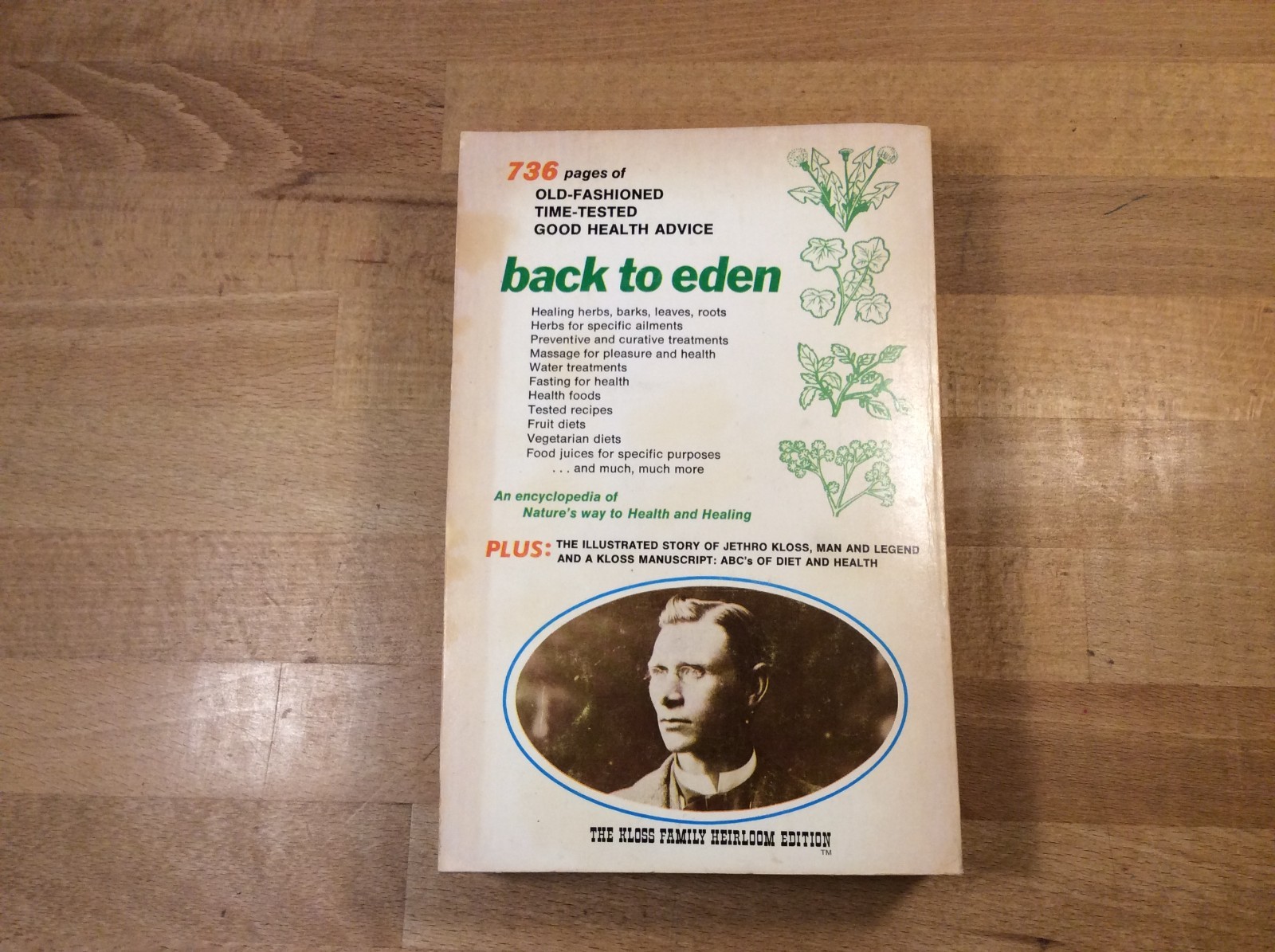 Back to Eden, Jethro Kloss, 1974 Paperback 4th Edition 5th Printing