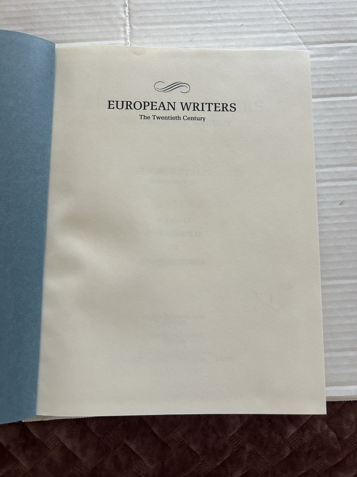 1990 European Writers The Twentieth Century George Stade Coffee Table Book