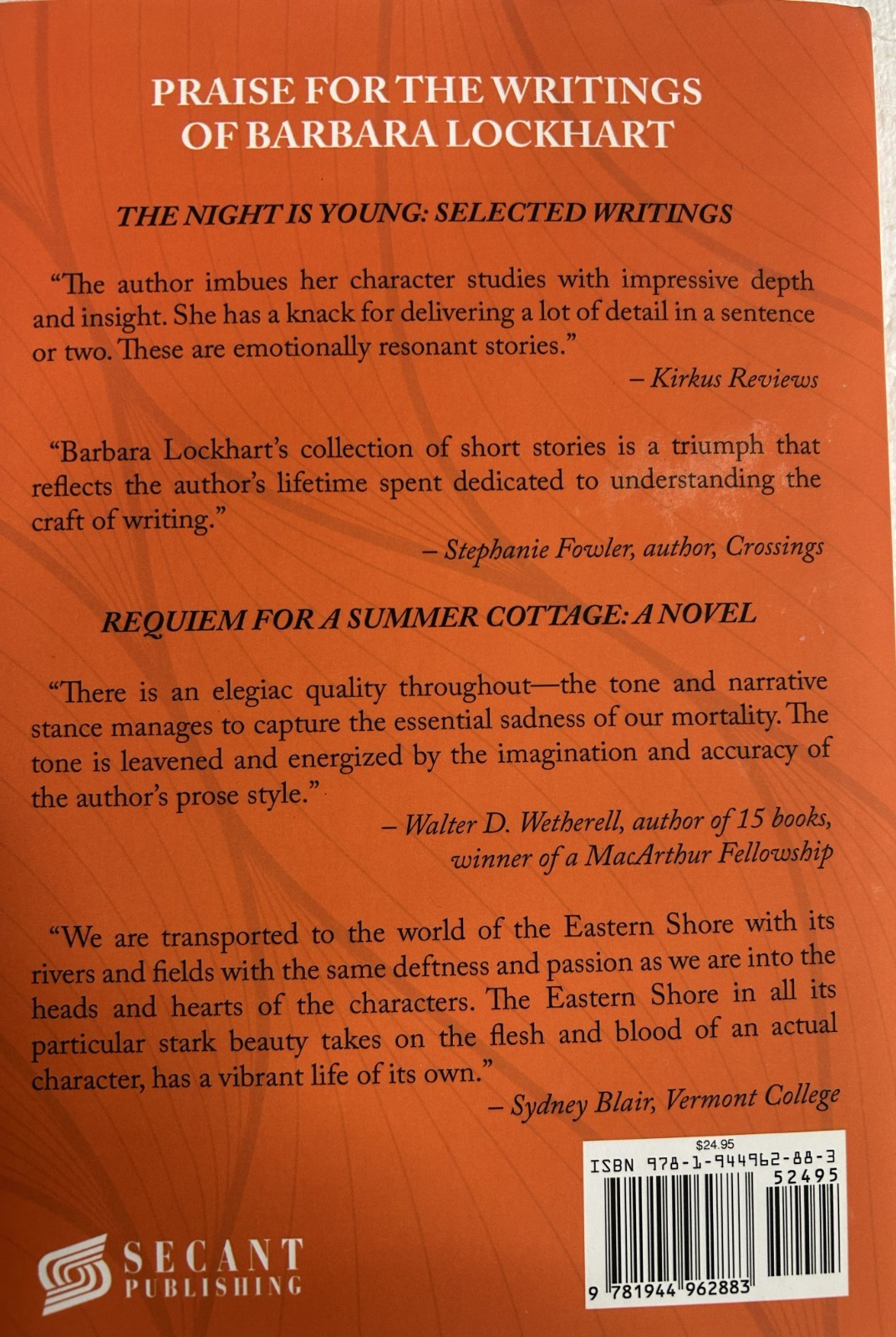 2020 HC BOOK w/DJ „COLLECTED STORIES“ SIGNED B. Lockhart Maryland Eastern Shore