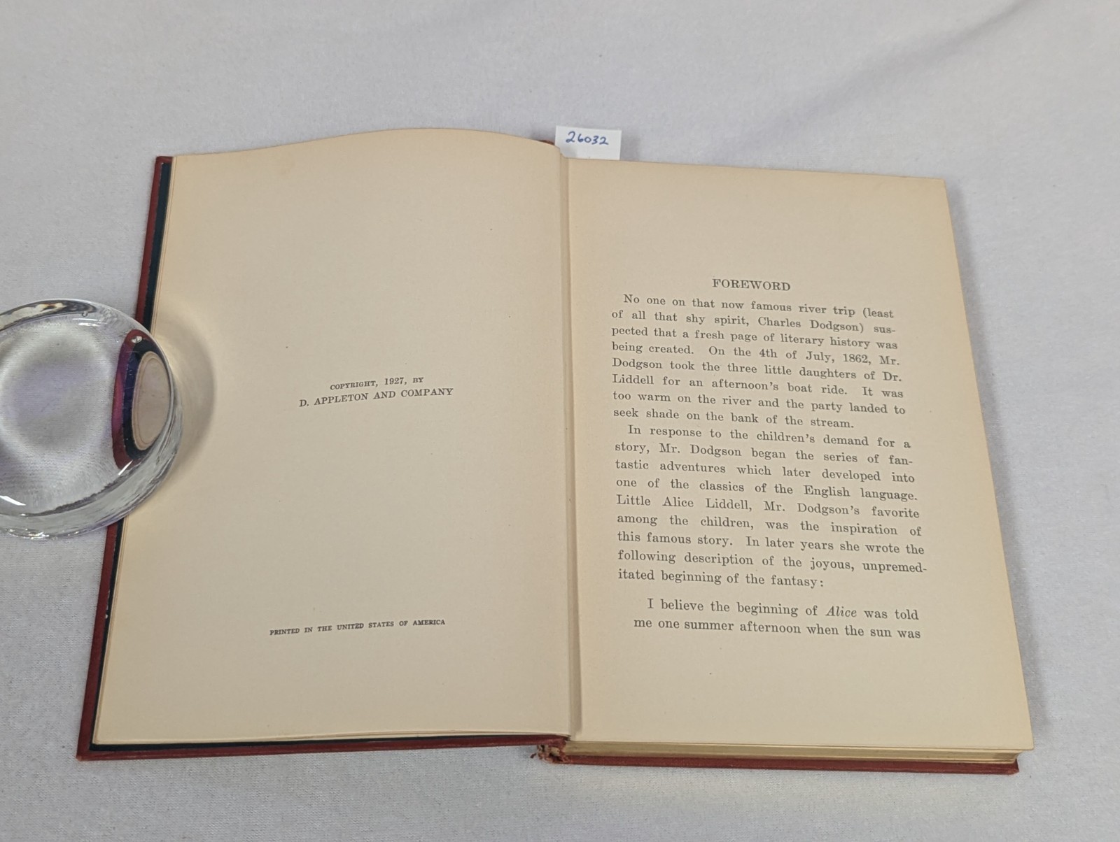 Lewis Carroll Alice’s Adventures in Wonderland 1927 Facsimile 1st Edition 1866
