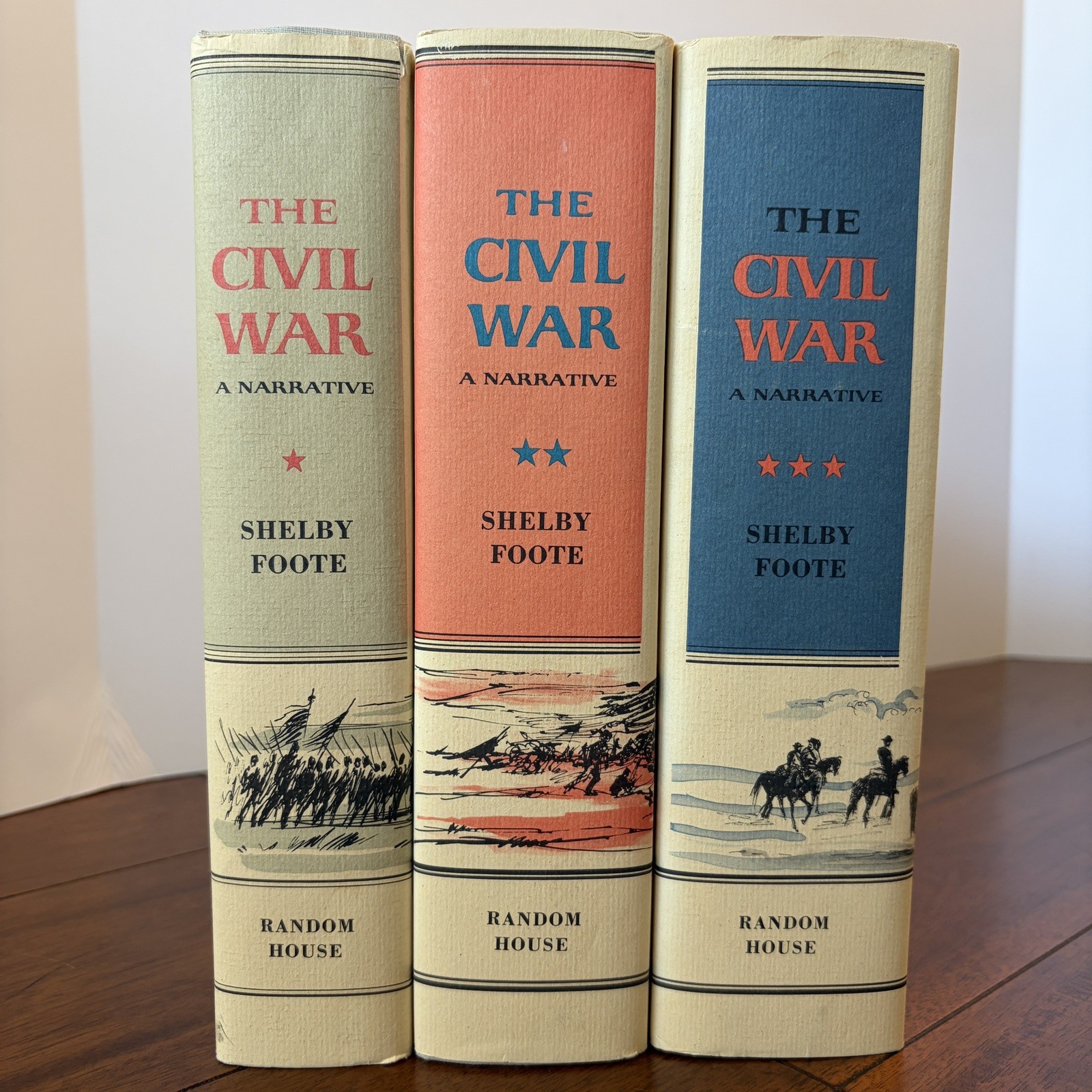 The Civil War by Shelby Foote, 1st Ed. (1958, 1963, 1974) 3 Volume hardcover Set