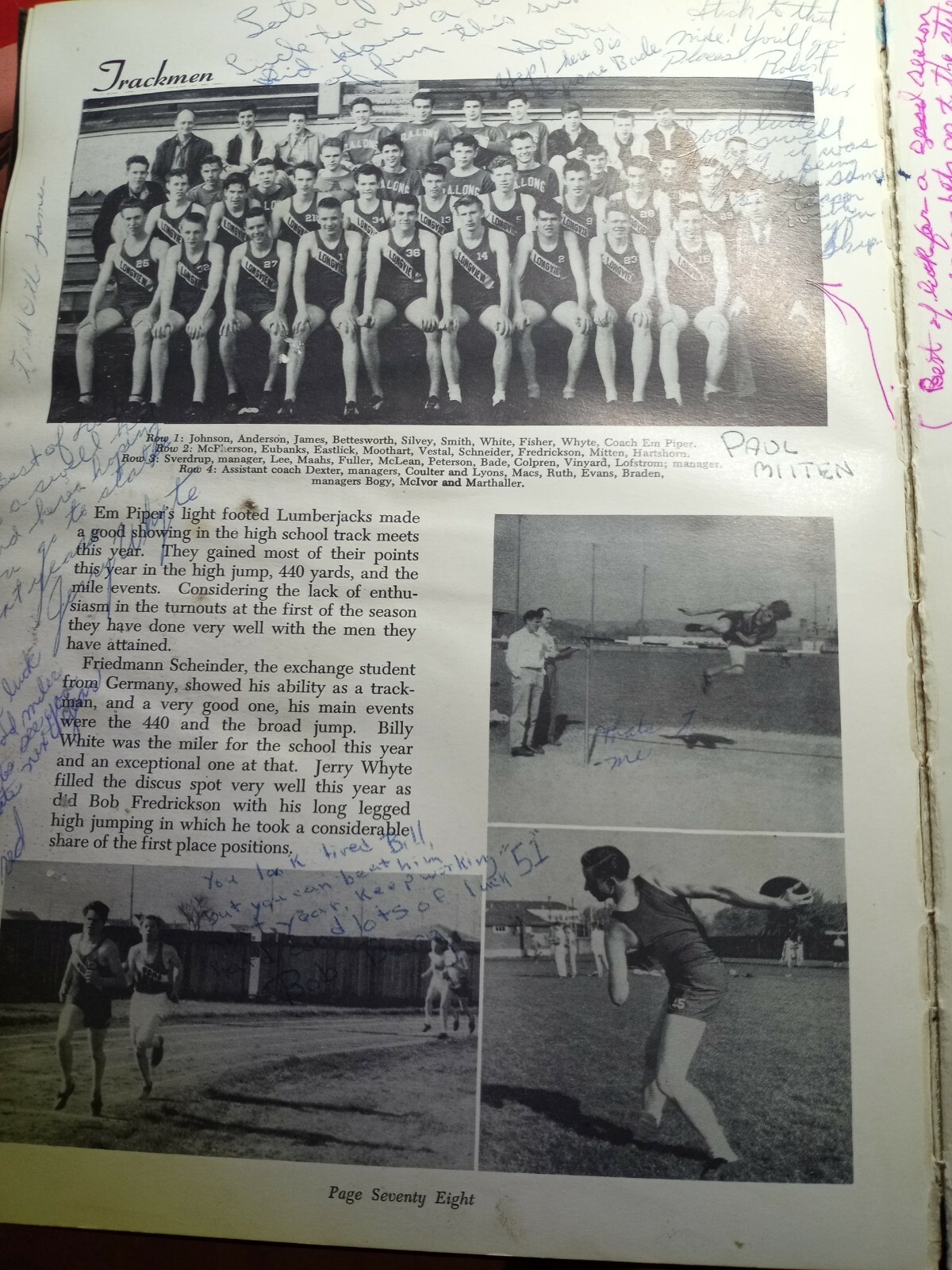 R.A. Long HS Longview WA 3 Lumberjack Yearbooks 1951 52 54 Bill Marlene White