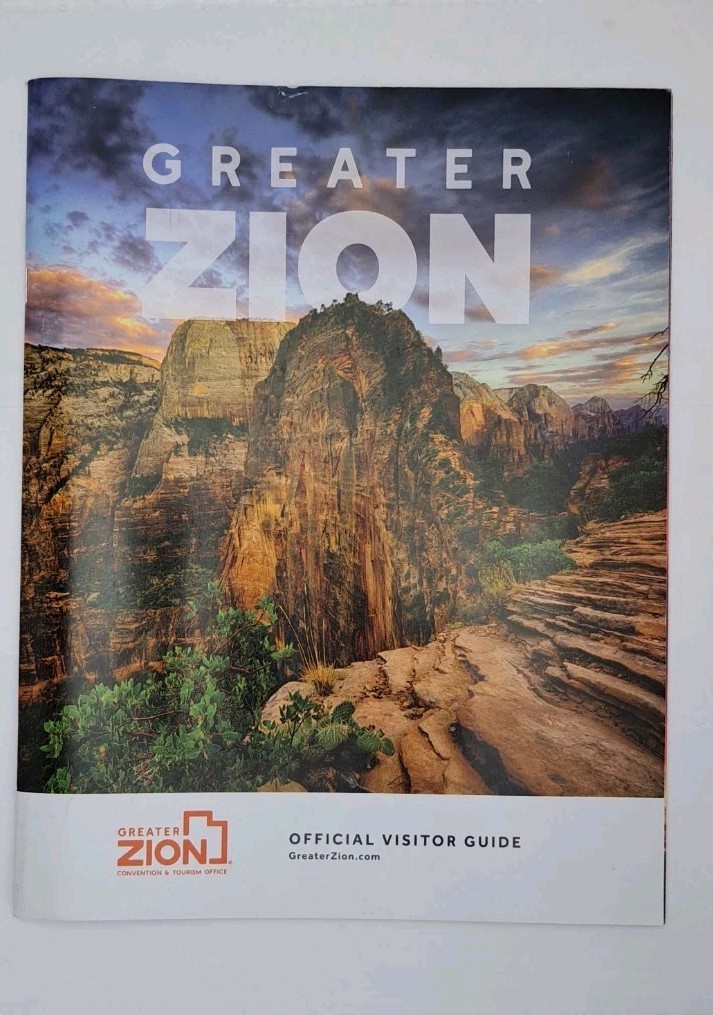 Greater Zion Tourism Official Visitor Guide Map 47 Pages, Staple Bound 2025
