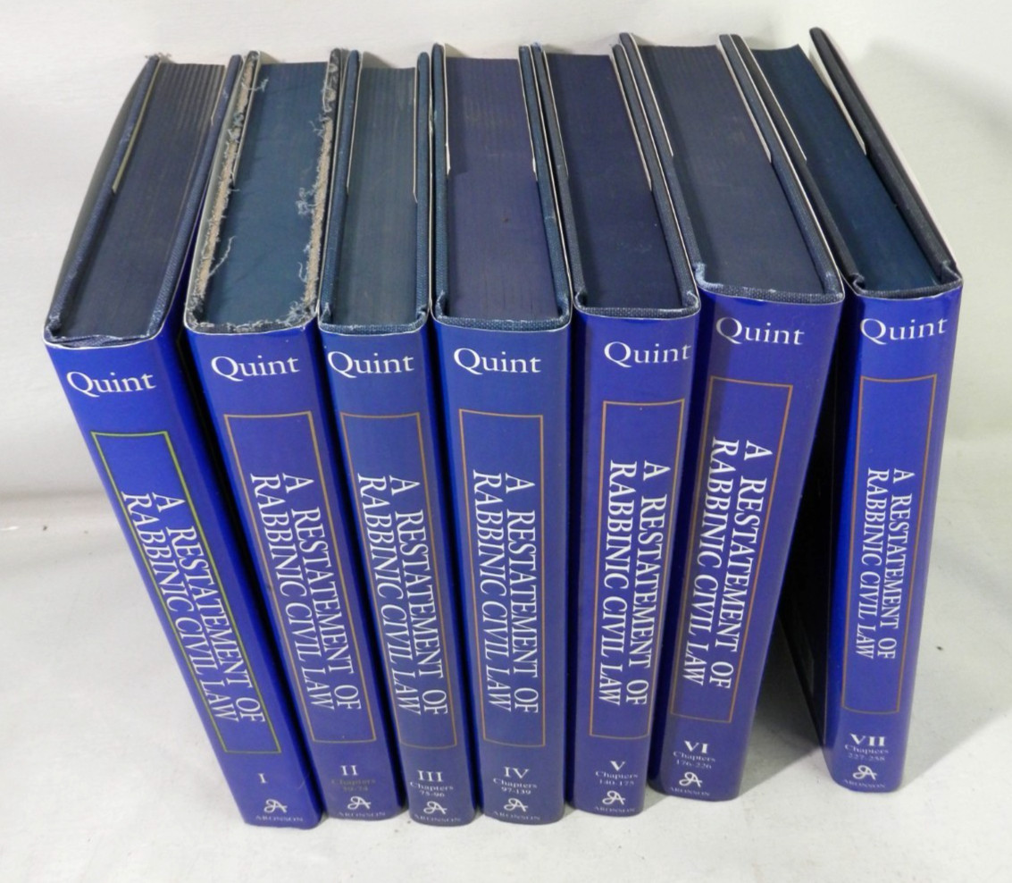 A RESTATEMENT OF RABBINIC CIVIL LAW : 7 Volume Set Emanuel Quint – Hardcover