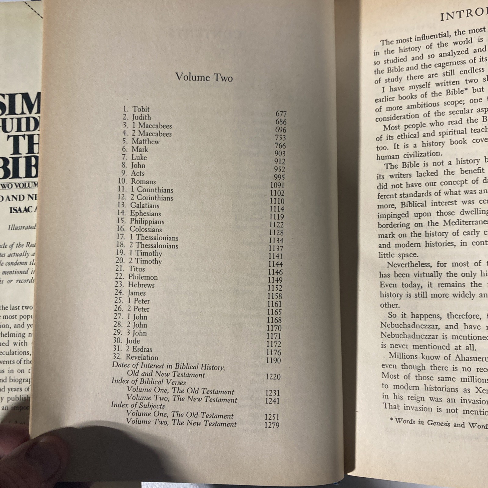 Asimov’s Guide to the Bible Two Volumes in One Old & New Testaments HCDJ 1981