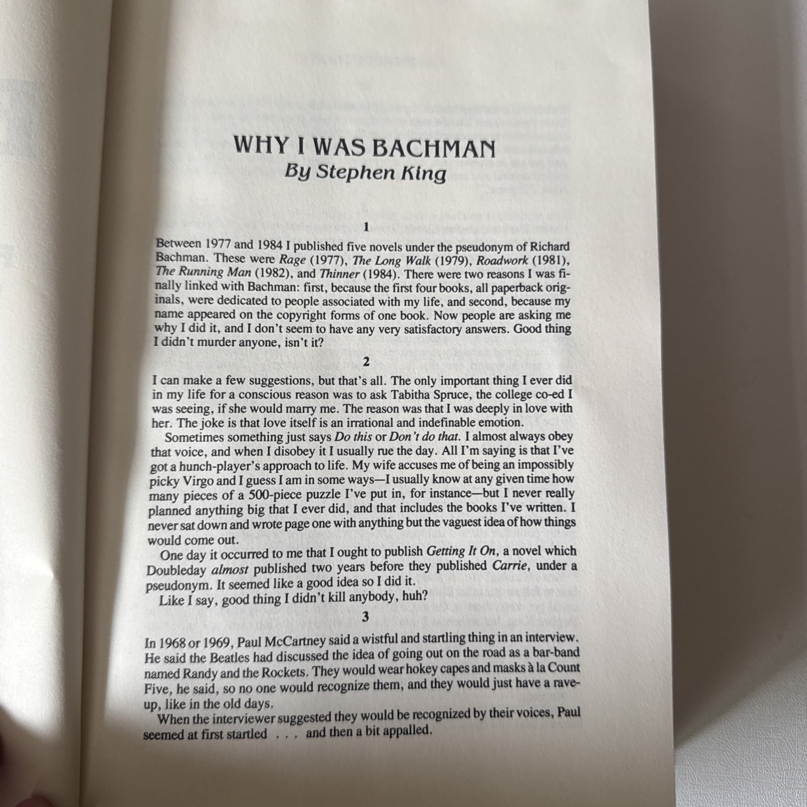 Bachman Books Stephen King NAL Rage/Long Walk/Roadwork/Running Man BCE Hardcover