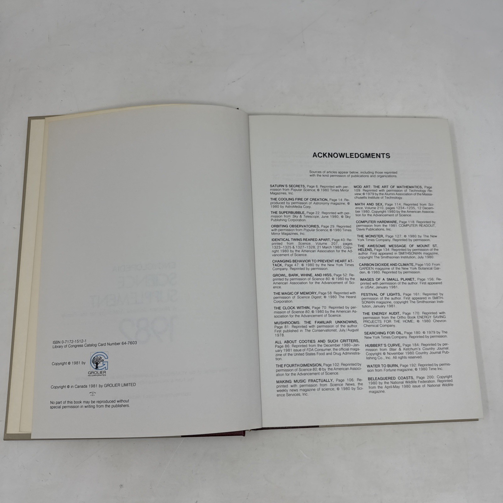 Funk and Wagnalls Science Yearbook 5 Hardcover Supplement Volume Lot 1980 – 1984
