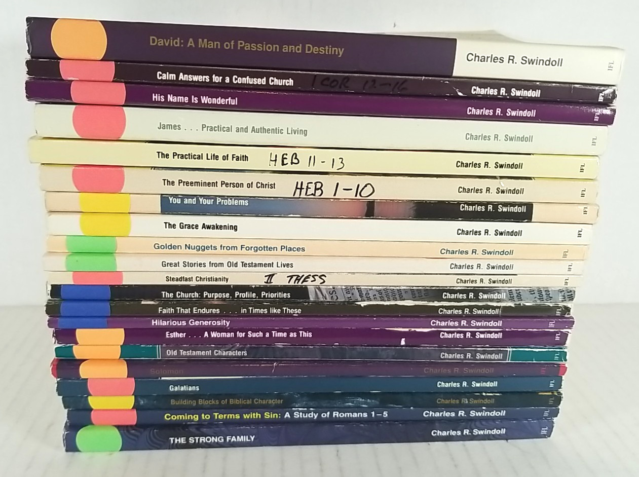 Charles R. Swindoll Books Lot of 21 Books Bible Study Guides Good Condition