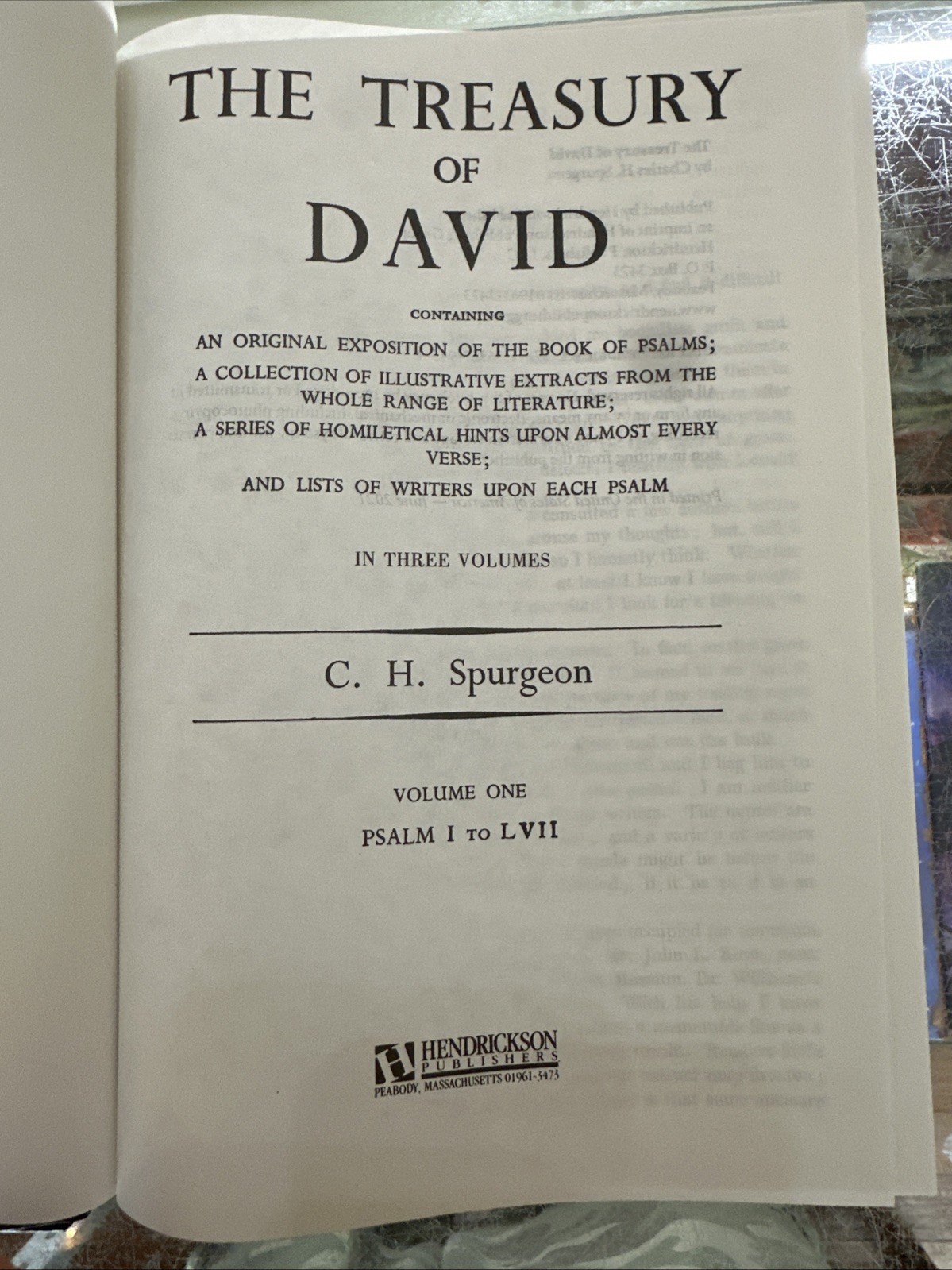 The Treasury Of David 3 Volume Set Hardcover By Charles H. Spurgeon Psalms 1-150