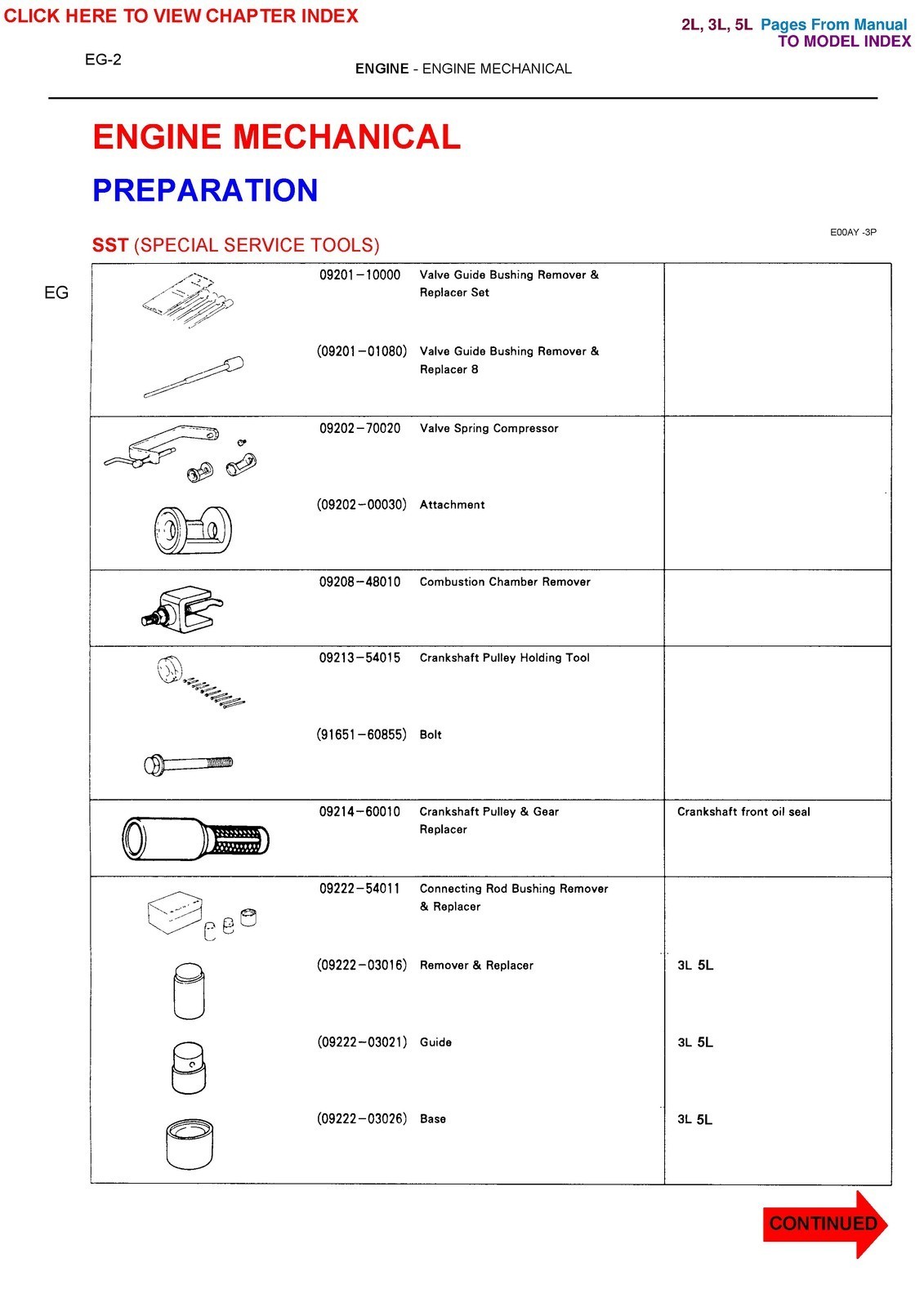 TOYOTA 2L 3L Diesel Engine Repair Manual 1999, EXTRA-DUTY BINDER, TOUGH COVERING