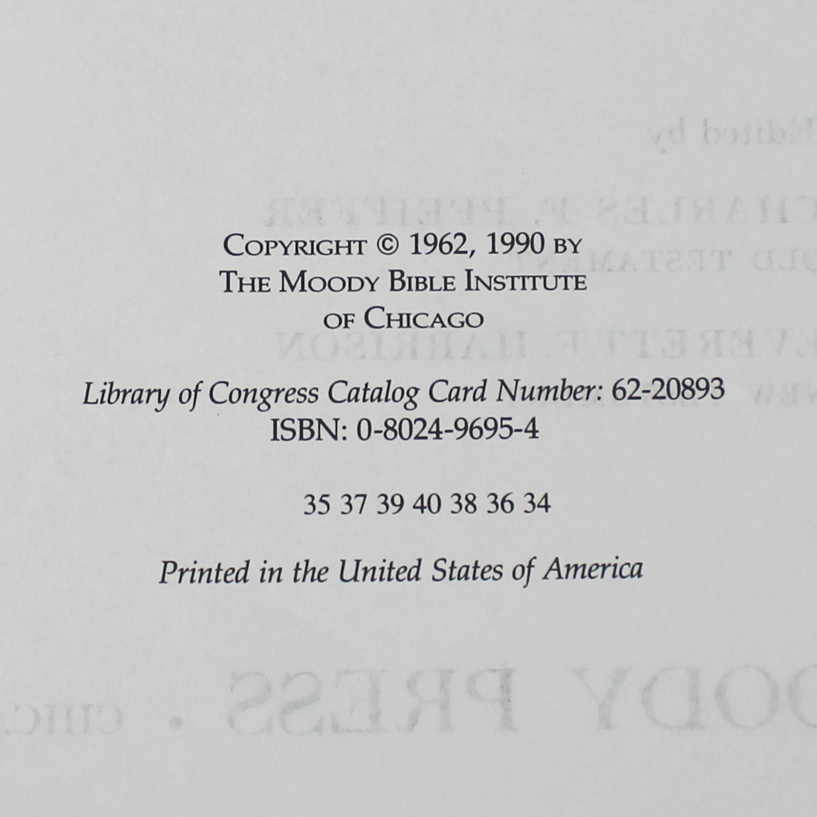 The Wycliffe Bible Commentary From Moody Press 1990 Hardcover