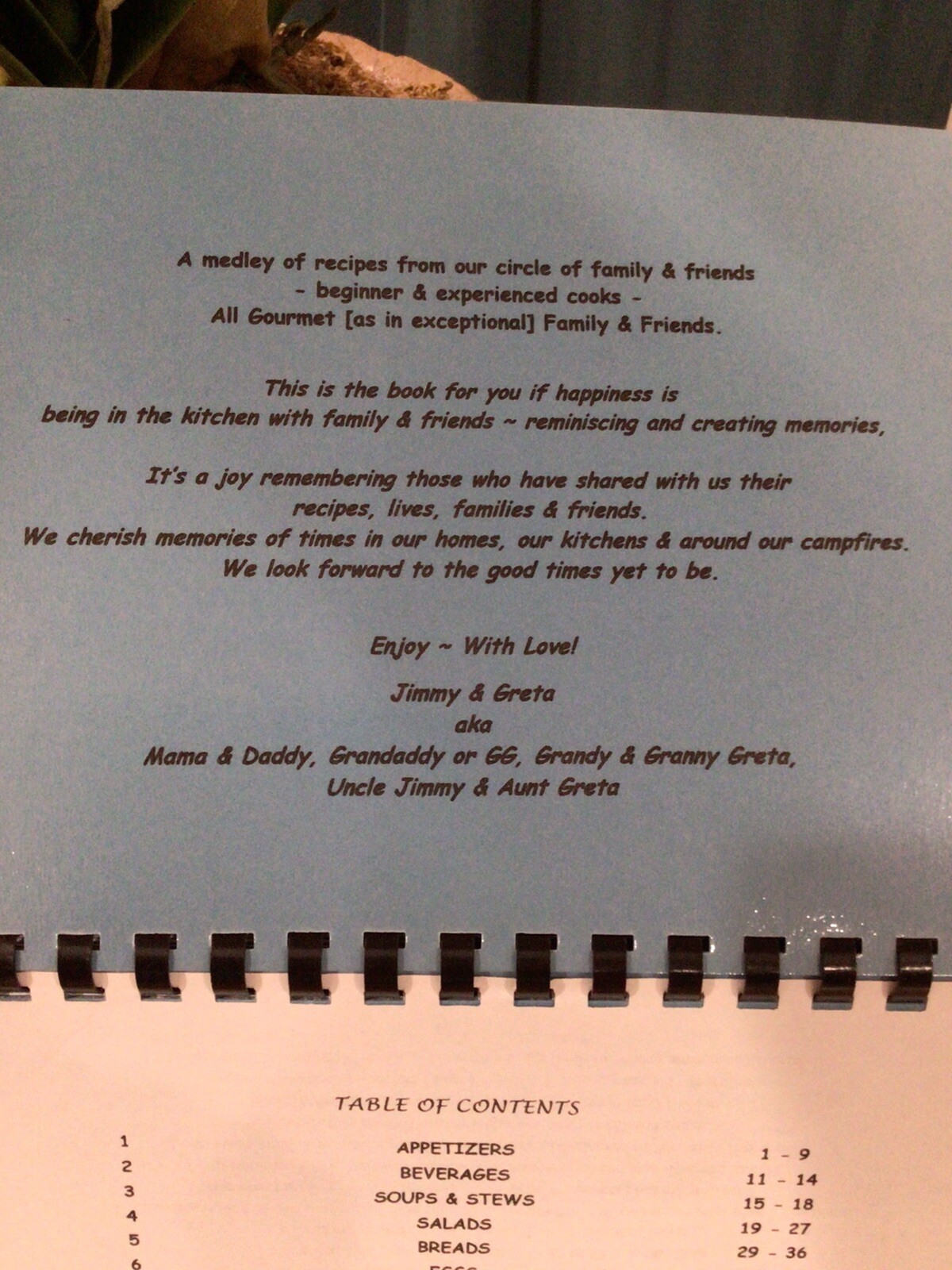 Cooking With Family And Friends 2001 Jimmy & Greta Jones 125 Pages