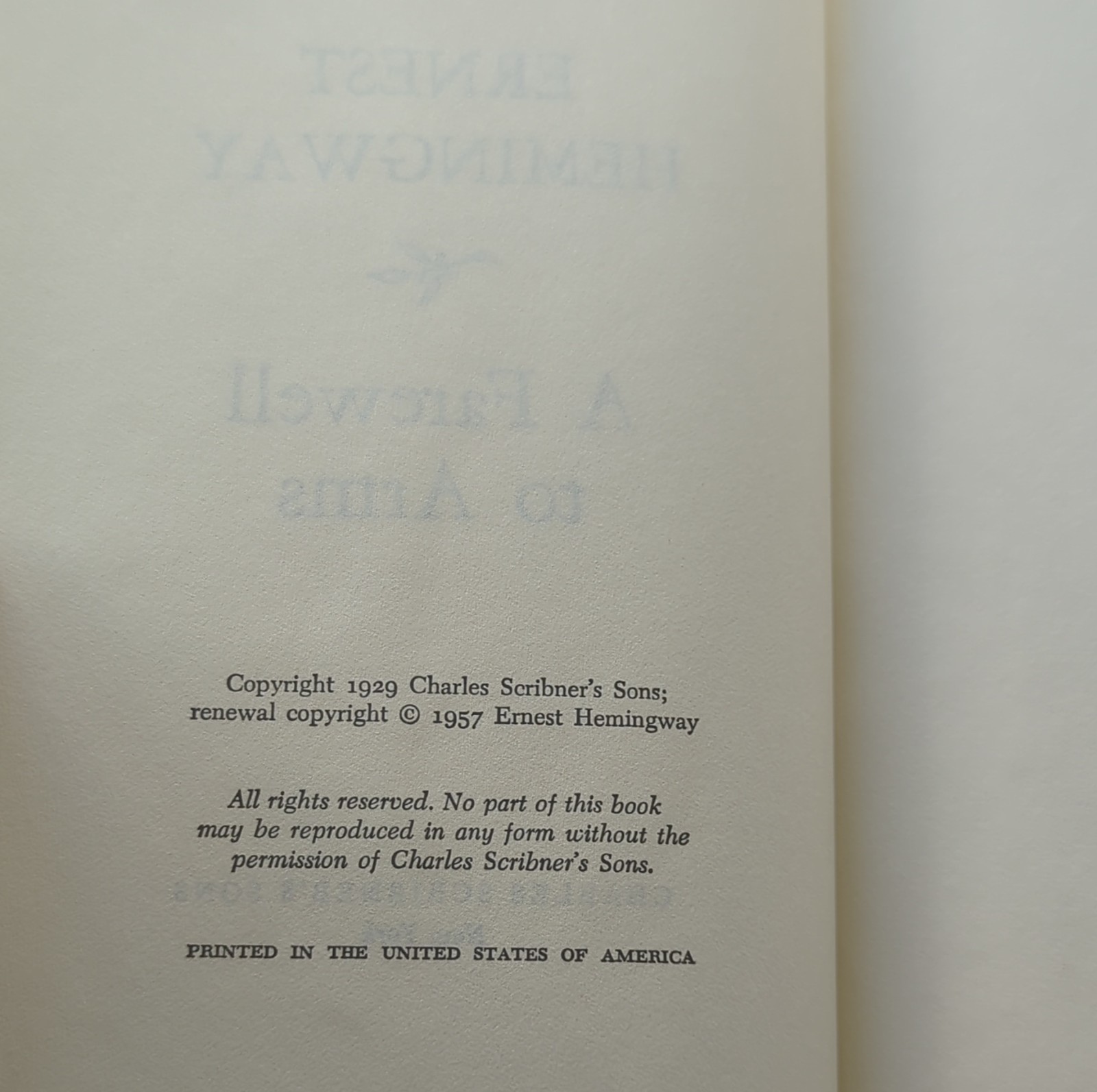 VTG Ernest Hemingway 3 Book Set: Farewell to Arms For Whom The Bell Tolls & More