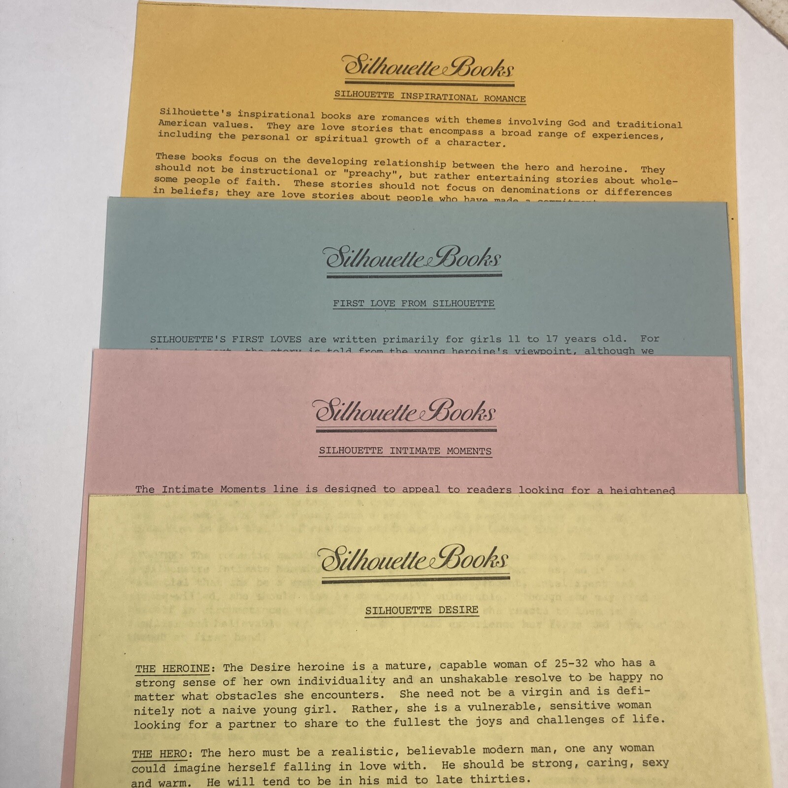 Silhouette Books How to Write a Romance Workshop Documents Vintage Pulp Romance
