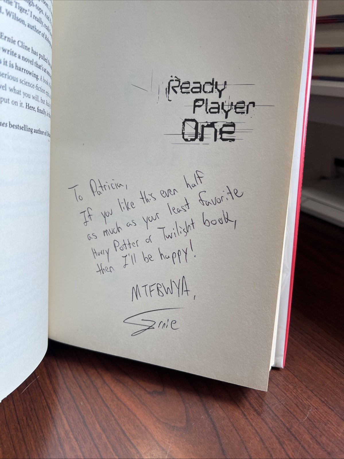 Ready Player One – SIGNED by Ernest Cline – 1st Edition Hardcover