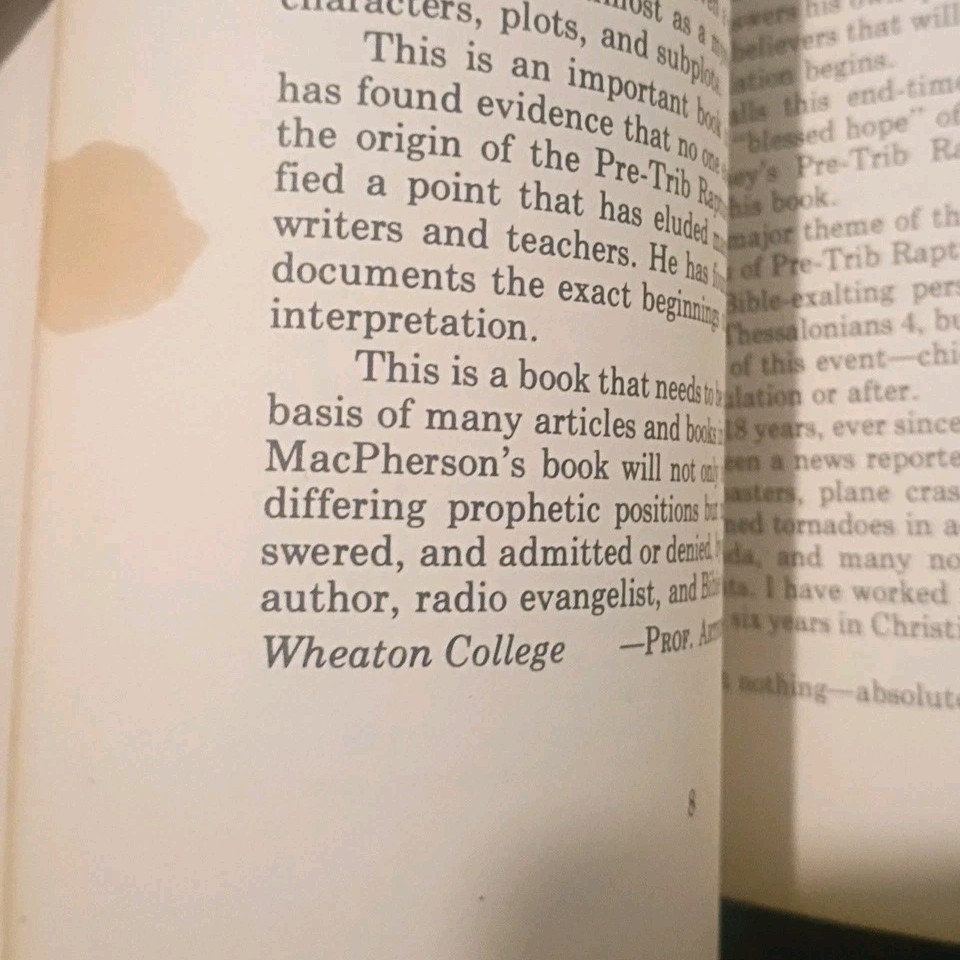 The Unbelievable Pre-Trib Origin by Dave MacPherson, 1973 RARE, See Description