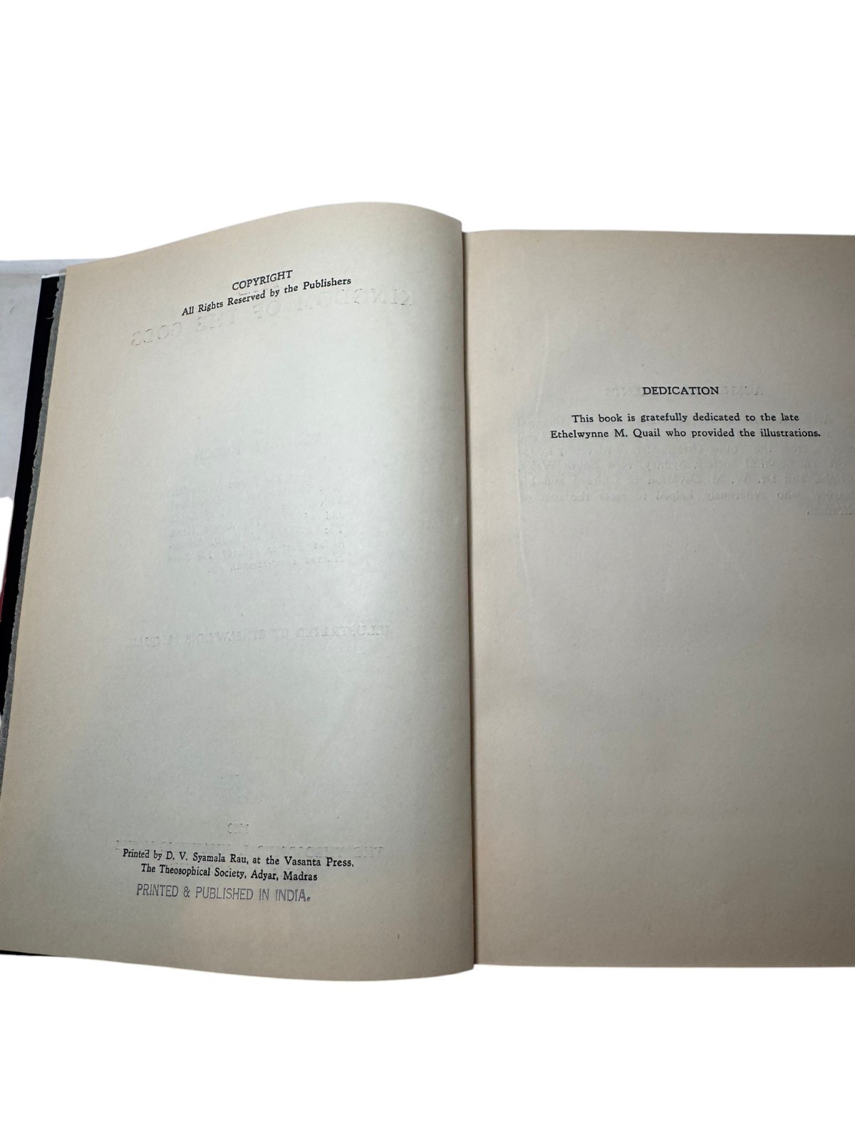 1953 Geoffrey Hodson The Kingdom of the Gods 2nd Ed Hardcover Occult Theosophy