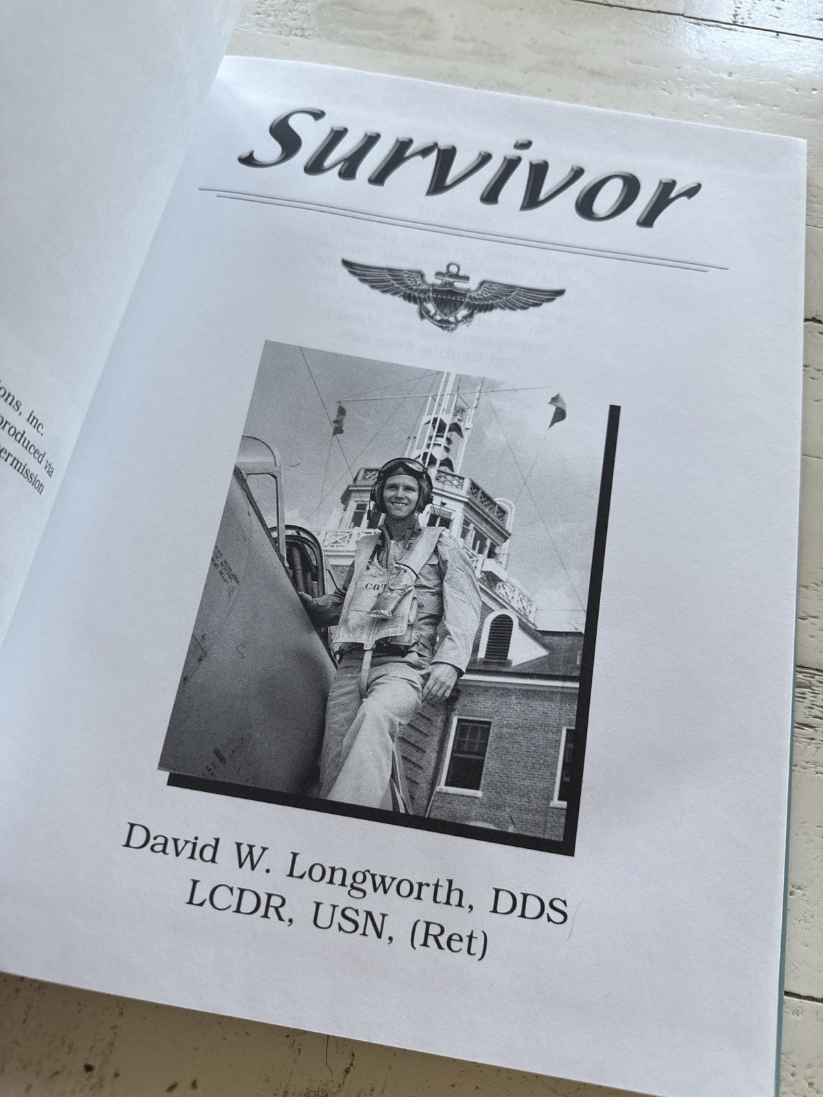 Survivor David W Longworth Signed Hardcover 2005 Navy F4U Corsair Korea Memoir
