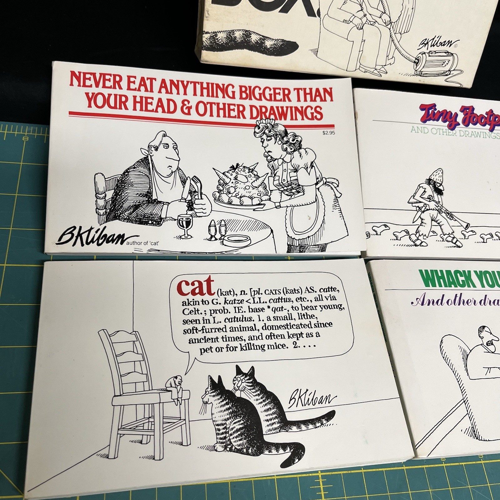 KLIBAN IN A BIGGER BOX 4 Book Set Softcover First Print 1970’s Humor Cartooning