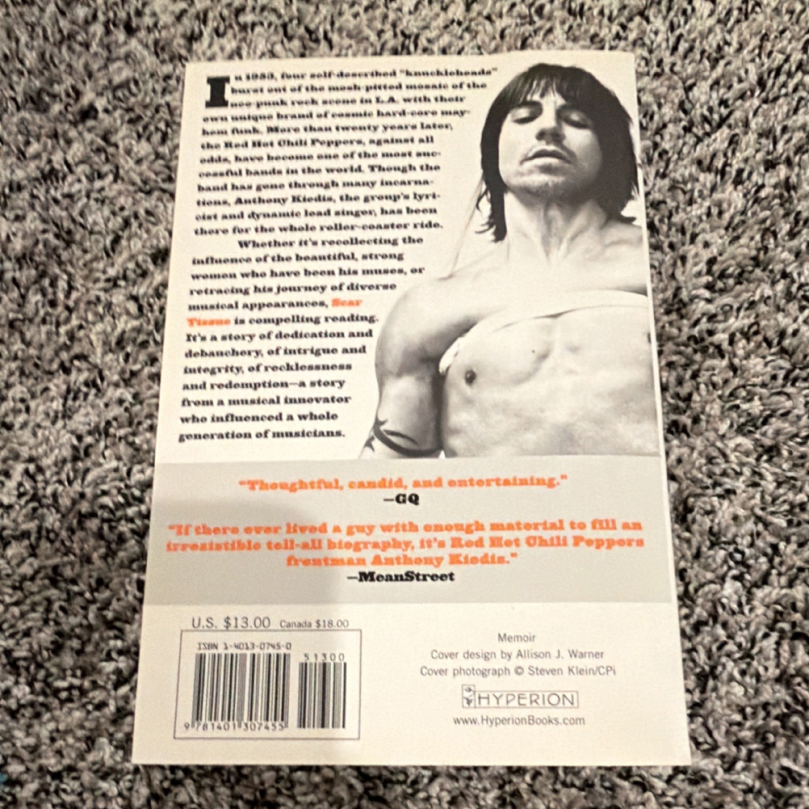 Scar Tissue Anthony Kiedis Paperback Memoir Hyperion 2000s