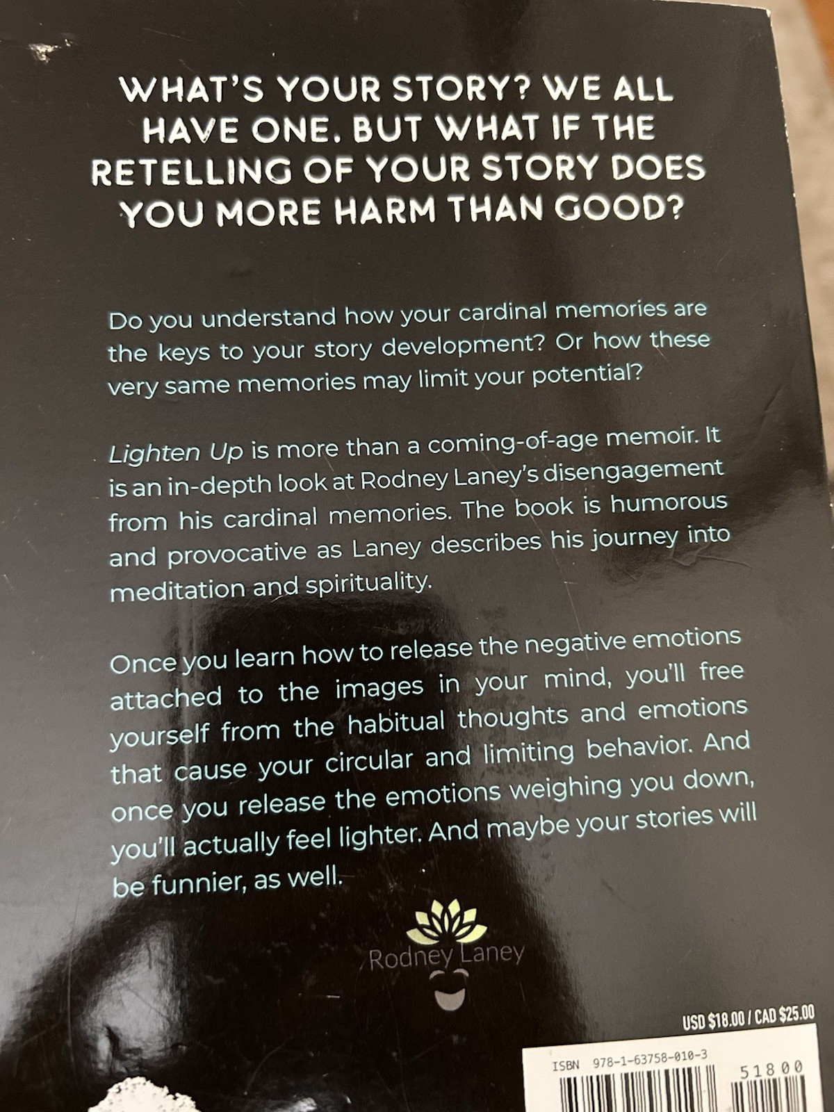 Lighten Up by Rodney Laney Trade Paperback Post Hill Press 2021 Memoir