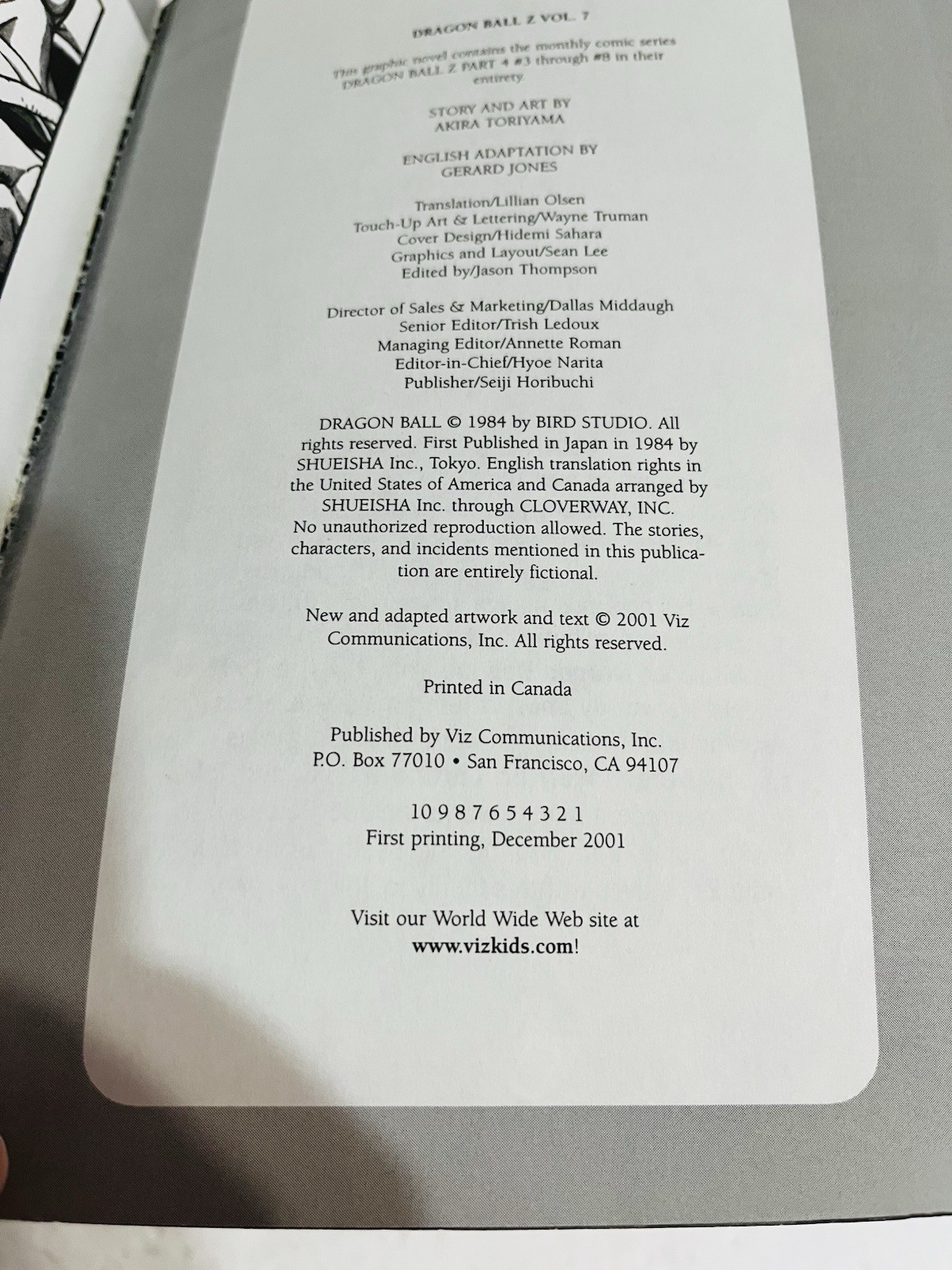 Dragon Ball Z, Vol 7 – Paperback By Toriyama, Akira First Printing