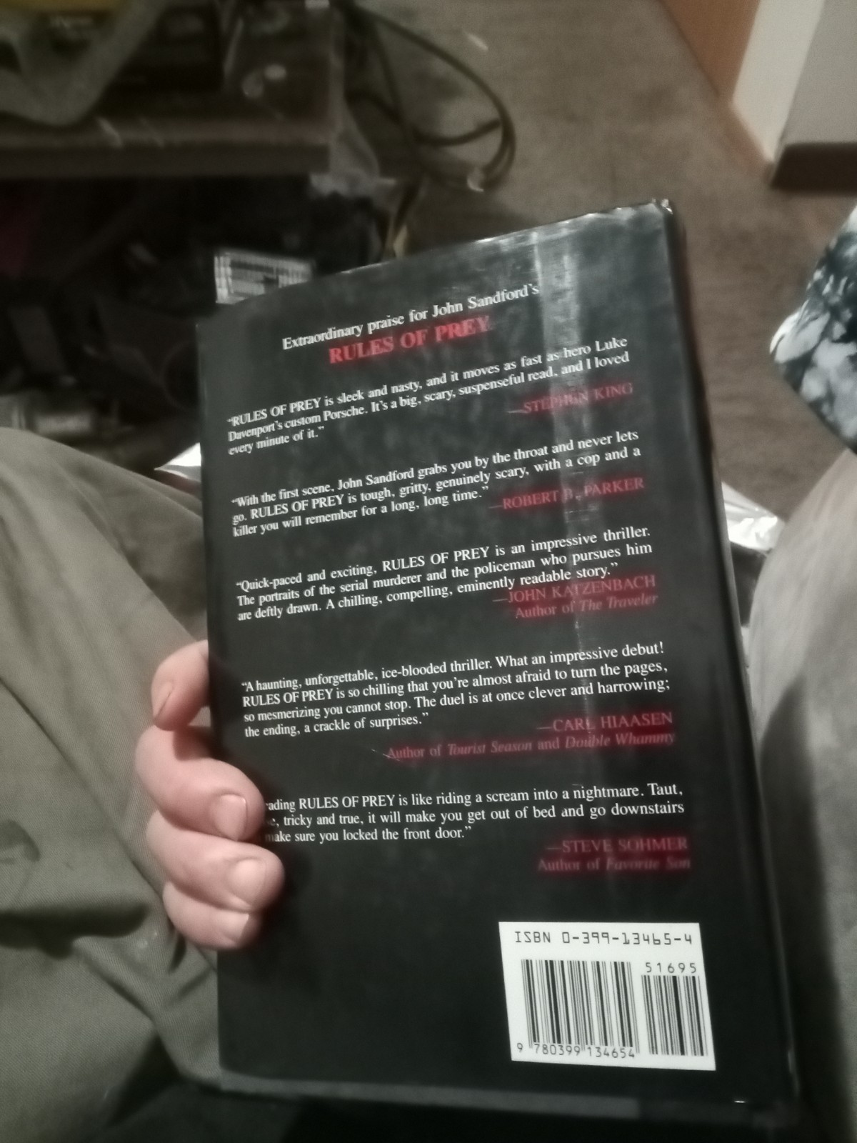 Rules of Prey by John Sandford Hardcover Thriller Novel Putnam First Edition