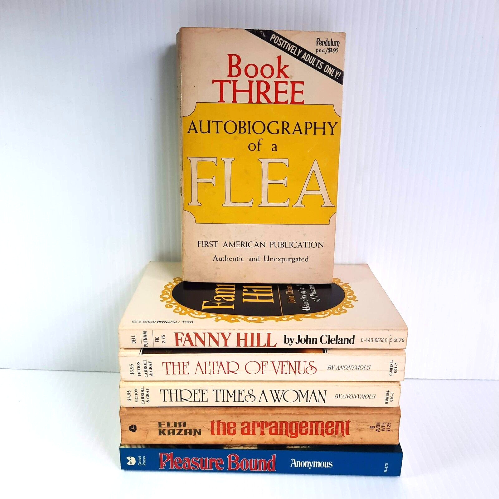 Vintage Pulp Erotica Lot of 6 Adult Paperbacks 60s & 80s, Fanny Hill, Flea