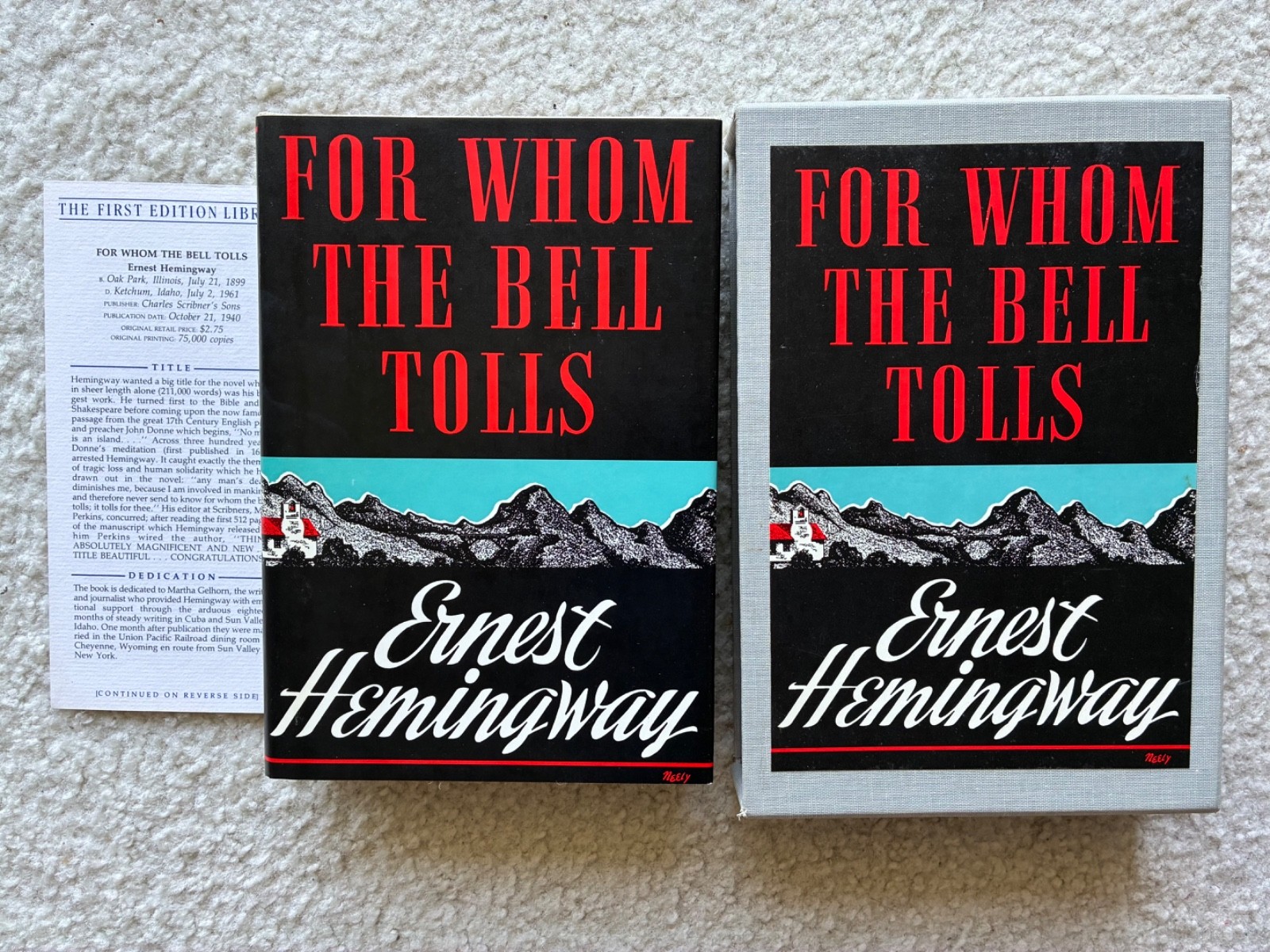 First Edition Library Ernest Hemingway „For Whom the Bell Tolls“ Hardcover HC
