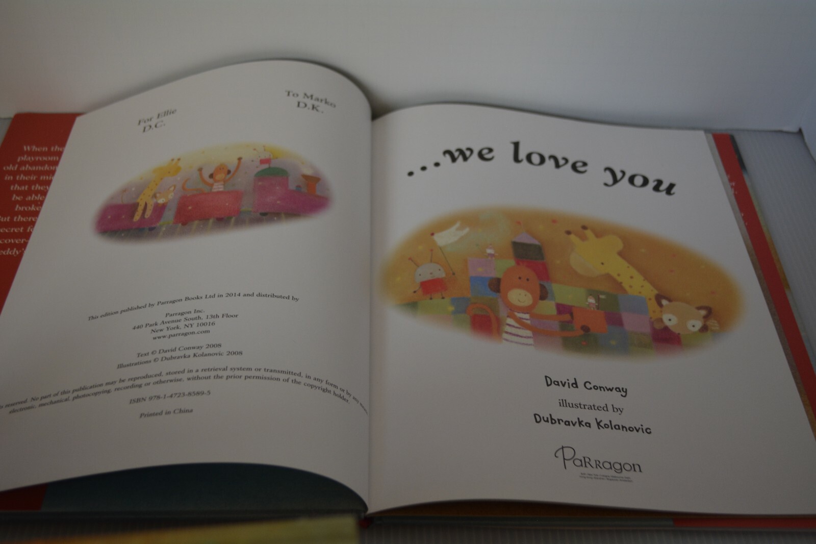 We Love You Children’s Picture Book David Conway Hardcover Kids Story Time
