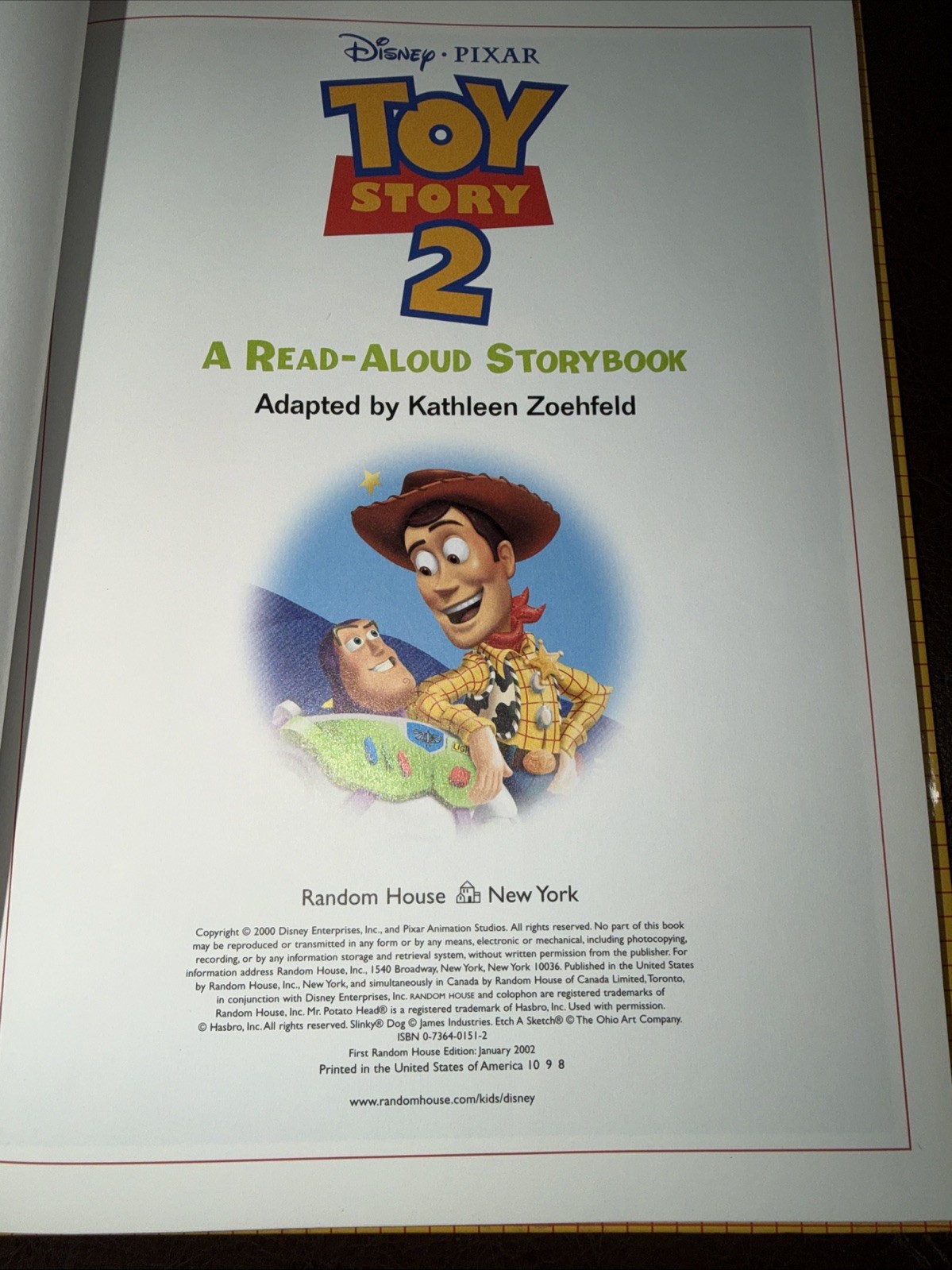 New Vintage 2002 Toy Story 2 Read-Aloud Storybook Hardcover Disney Pixar Retro