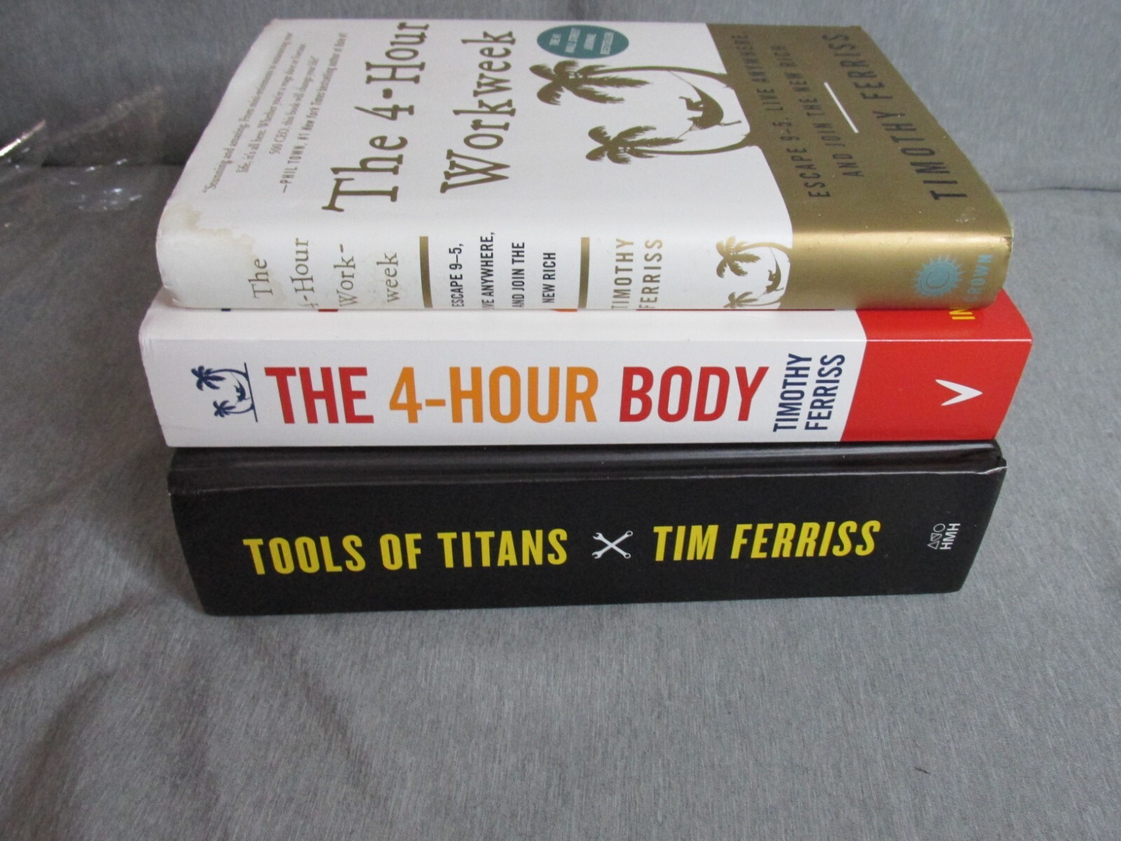Lot of 3 Books By Timothy Ferriss 4 Hour Body-Workweek- Tools Of The Titans