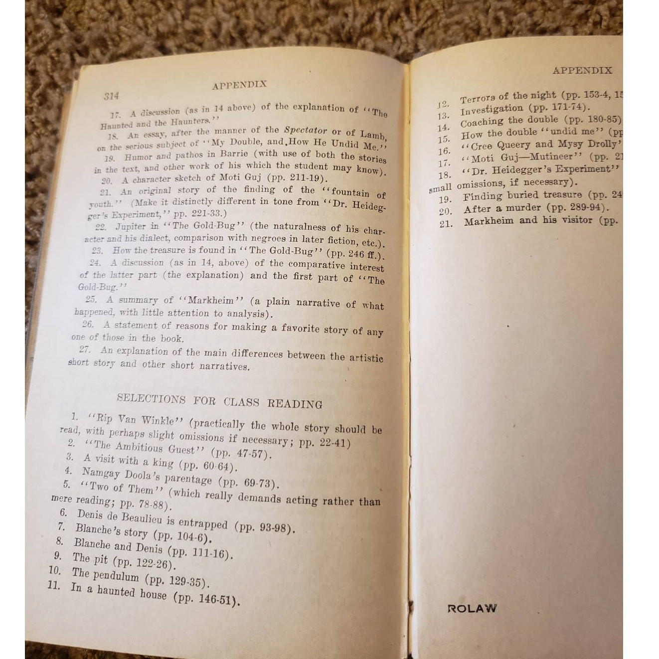 1913 The Lake English Classics Types of the Short Story by Heydrick