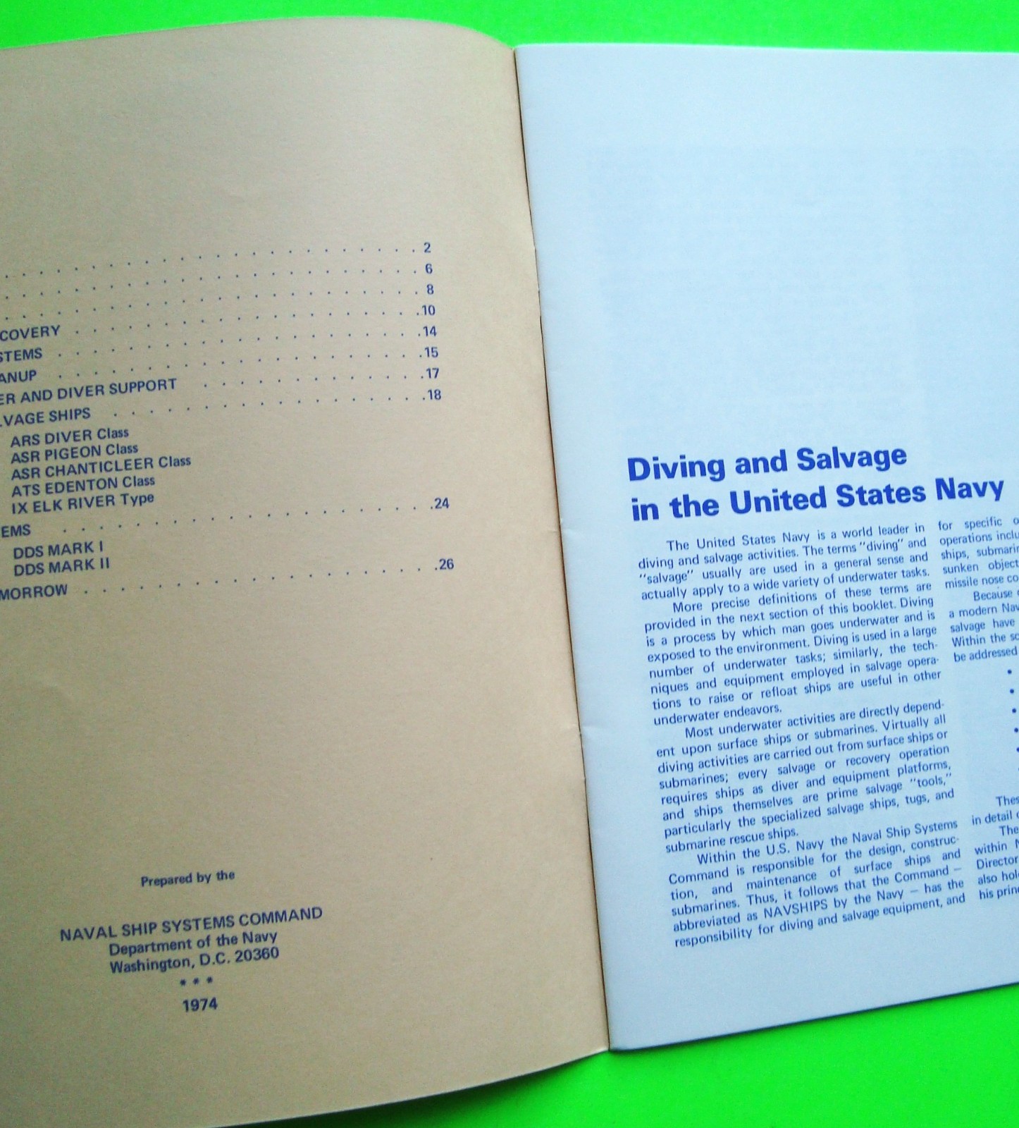 1974 DIVING AND SALVAGE IN THE U.S. NAVY Official USN Book BOB CARLISLE Xlnt+++