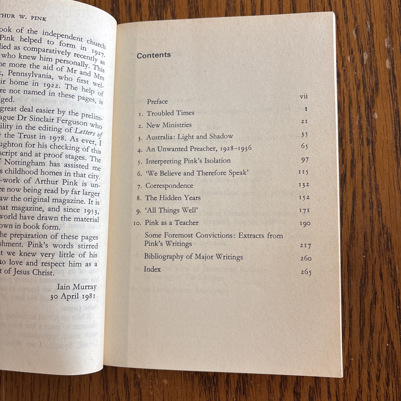 The Life Of Arthur W. Pink By Iain H. Murray PB