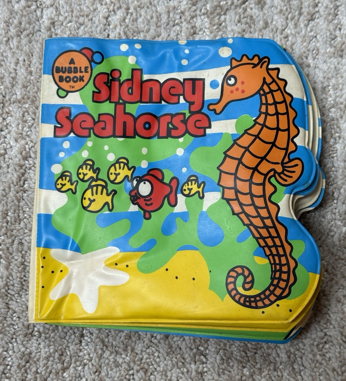 Modern Promotions Bubble Book Sidney Seahorse Illustrated Bath Book 1983