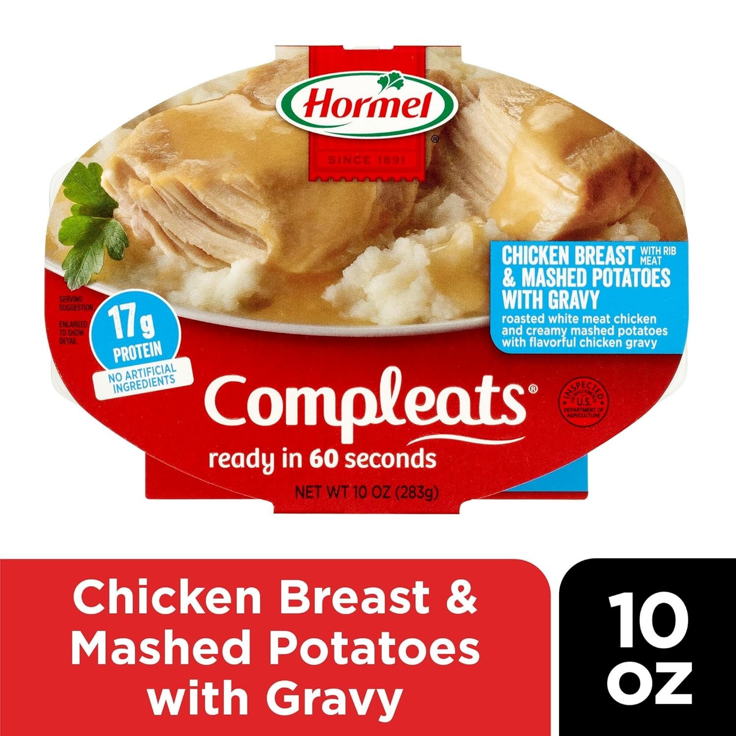 Hearty Chicken and Gravy with Creamy Mashed Potatoes – 10oz Trays, 6 Count
