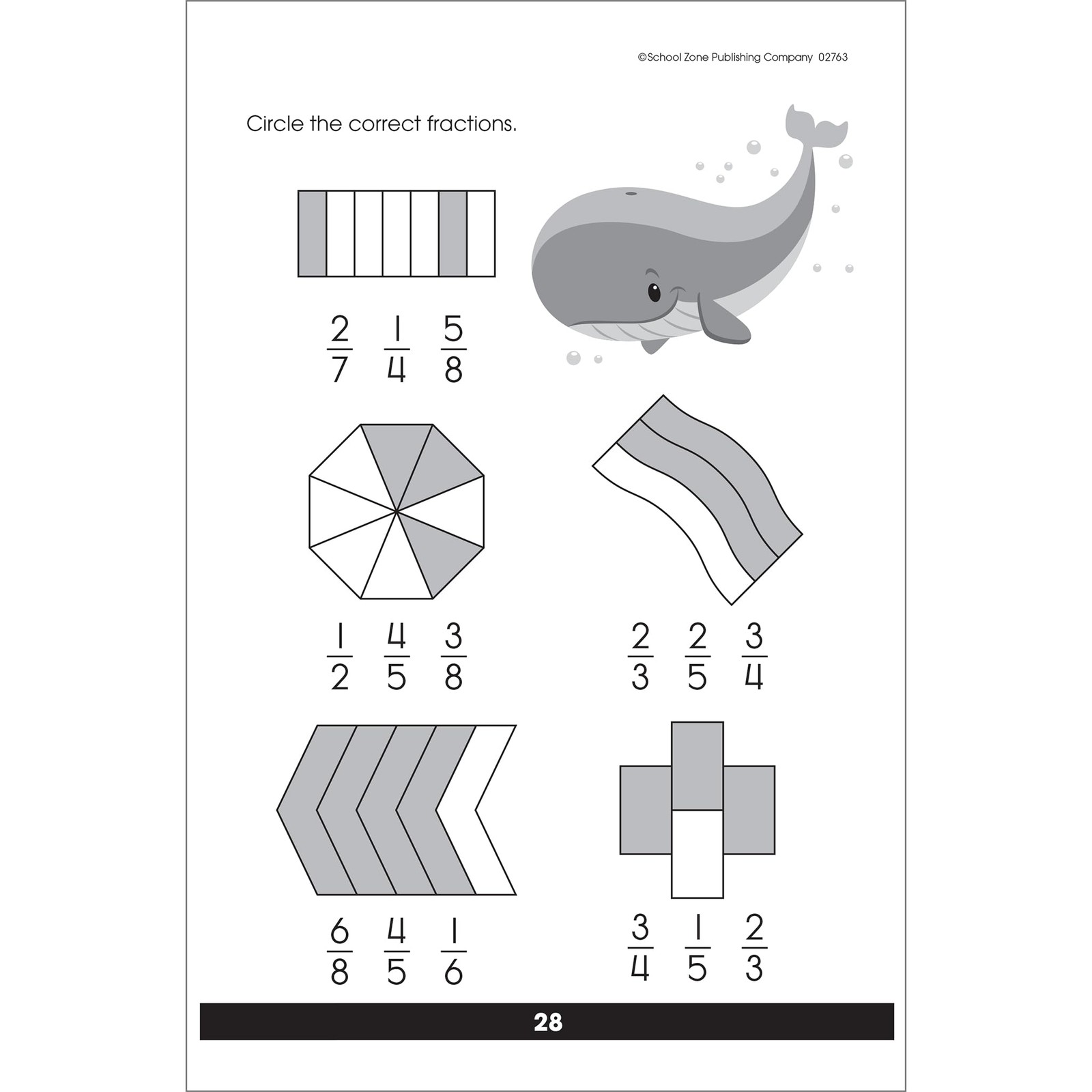 School Zone Make Fractions Workbook: 48 Pages, 1st Grade, 2nd Grade,…