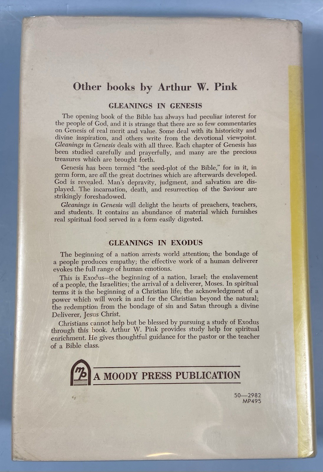 Vintage Gleanings In Joshua Arthur W Pink Moody Press 1965 Hardcover Christian